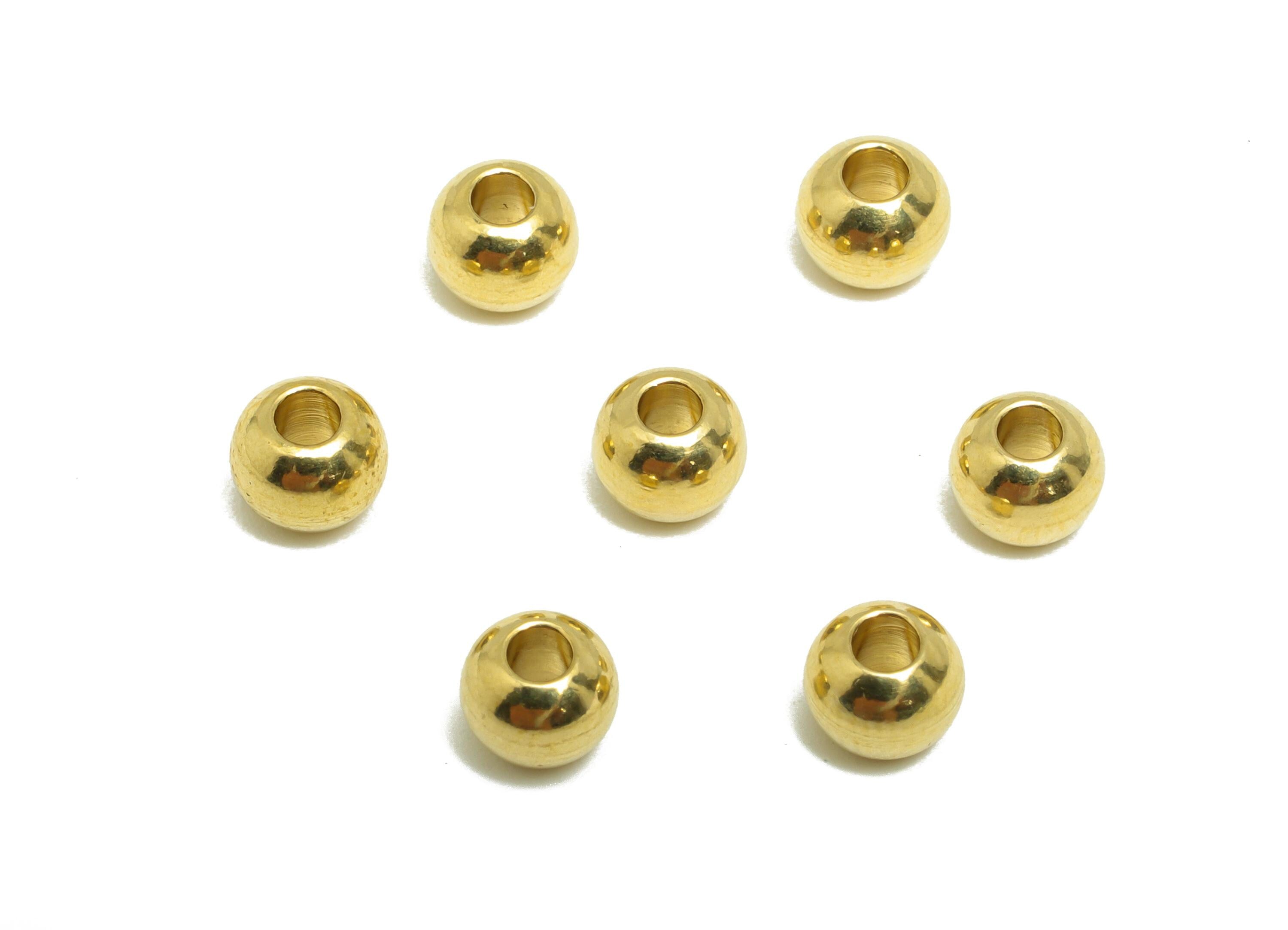 Brass Spacer Bead - Raw Brass Accent Beads for Jewelry Making - Brass Smooth Round Bead - Polished Brass Ball Bead - 5x4x4mm - PP10904 - DOMEDBAZAAR