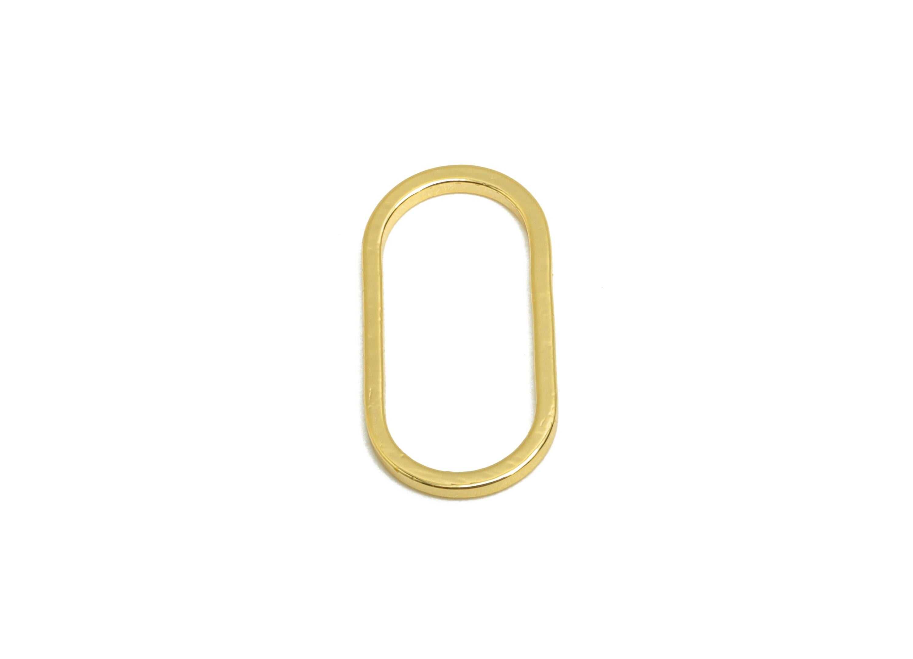 8*15mm Gold Oval Connector - Geometric Link - Brass Geometry Minimalist Charm - Jewelry Making - 18K Real Gold Plated - RGP9281-8x15 - DOMEDBAZAAR