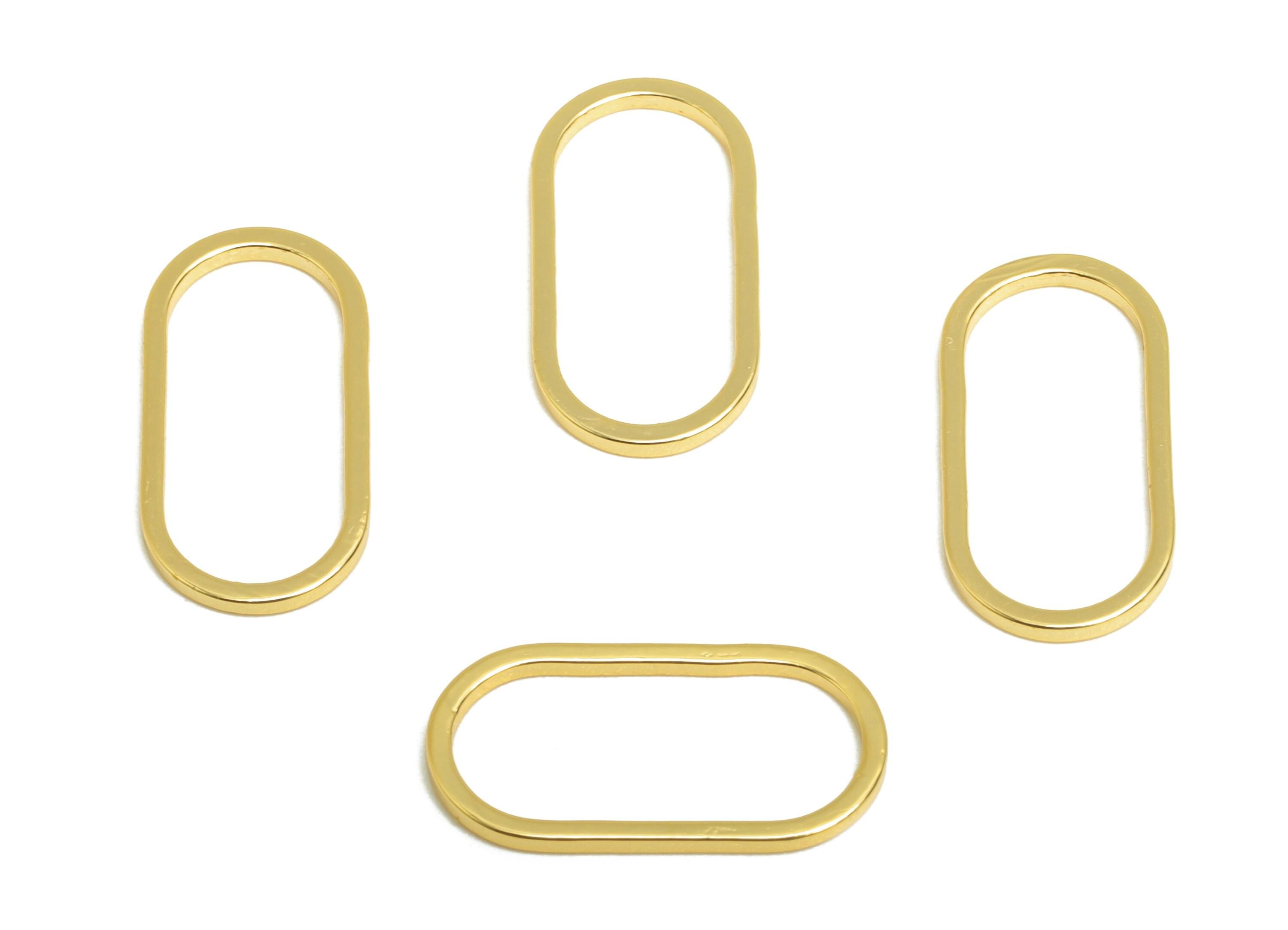 8*15mm Gold Oval Connector - Geometric Link - Brass Geometry Minimalist Charm - Jewelry Making - 18K Real Gold Plated - RGP9281-8x15 - DOMEDBAZAAR