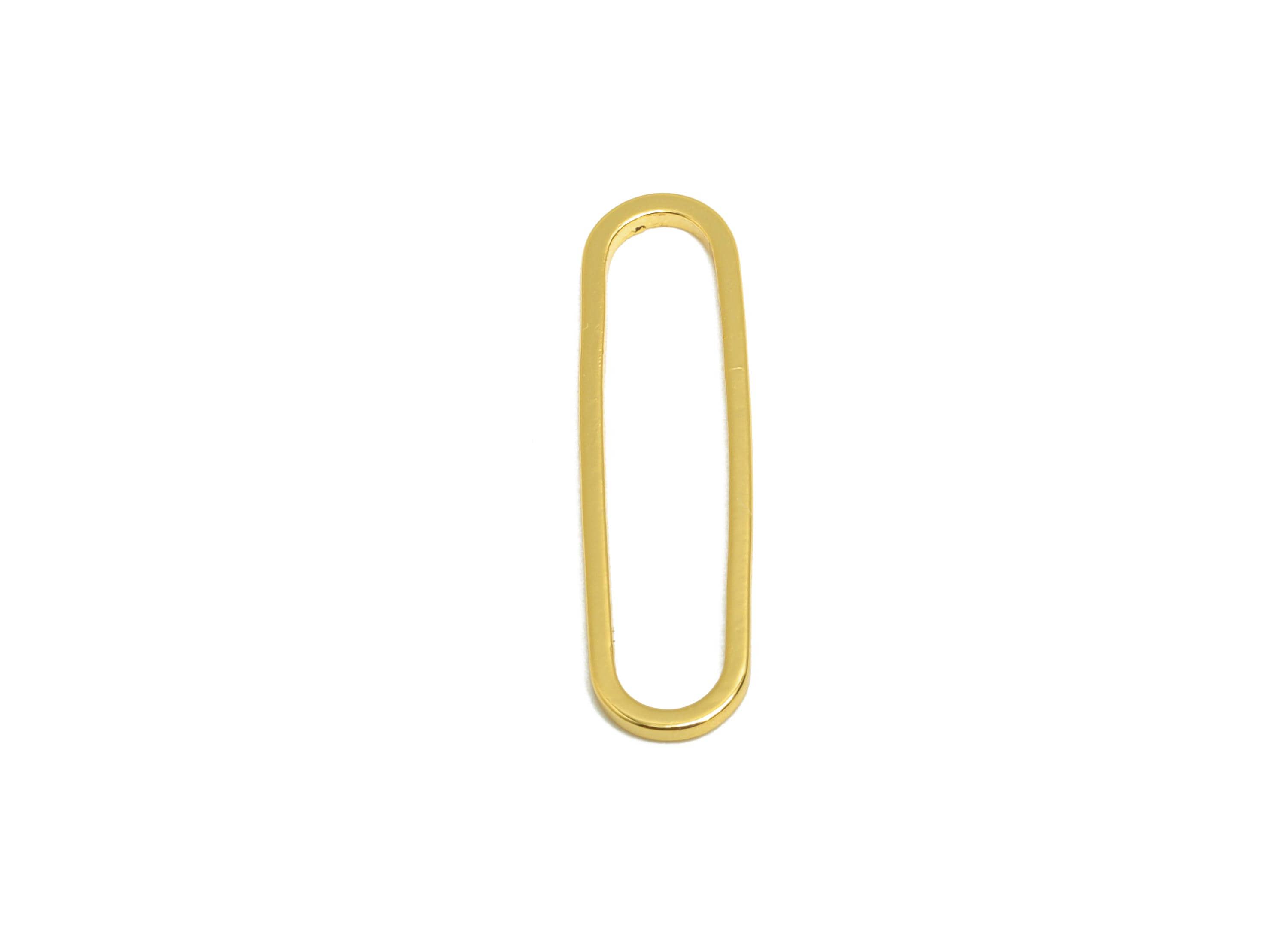 6*22mm Gold Oval Connector - Geometric Link - Brass Geometry Minimalist Charm - Jewelry Making - 18K Real Gold Plated - RGP9281-6*22 - DOMEDBAZAAR