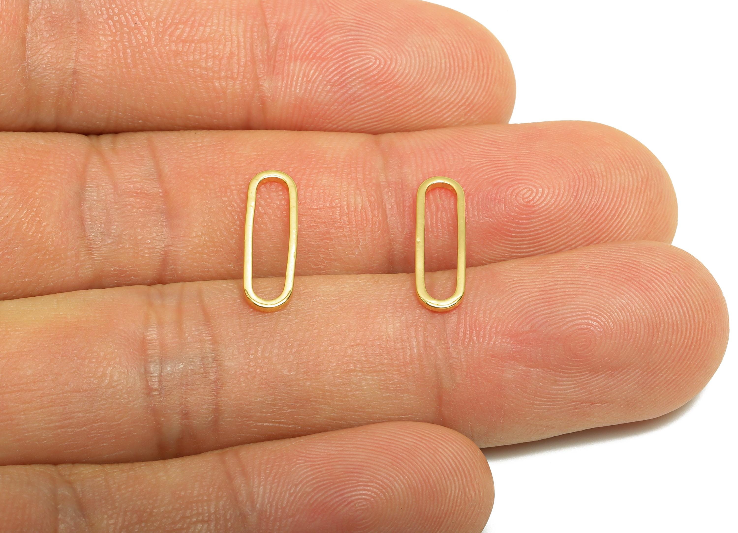 5*15mm Gold Oval Connector - Geometric Link - Brass Geometry Minimalist Charm - Jewelry Making - 18K Real Gold Plated - RGP9281-5*15 - DOMEDBAZAAR