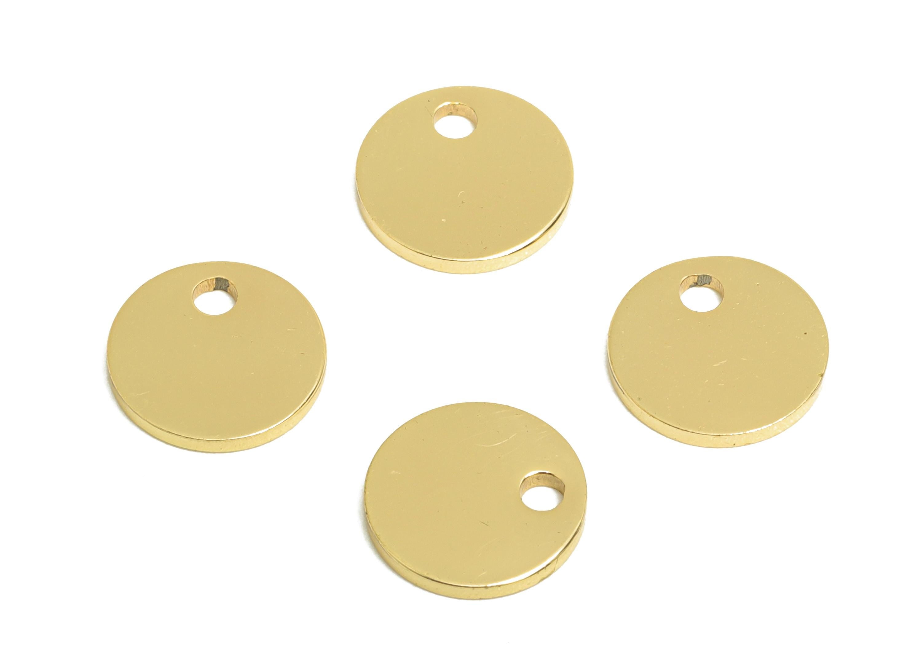 Gold Round Pendant - Brass Mini Geometry Charm - Simple Sleek Gold Charm - DIY Jewelry - 18K Real Gold Plated - 8x8x8mm - RGP9298 - DOMEDBAZAAR