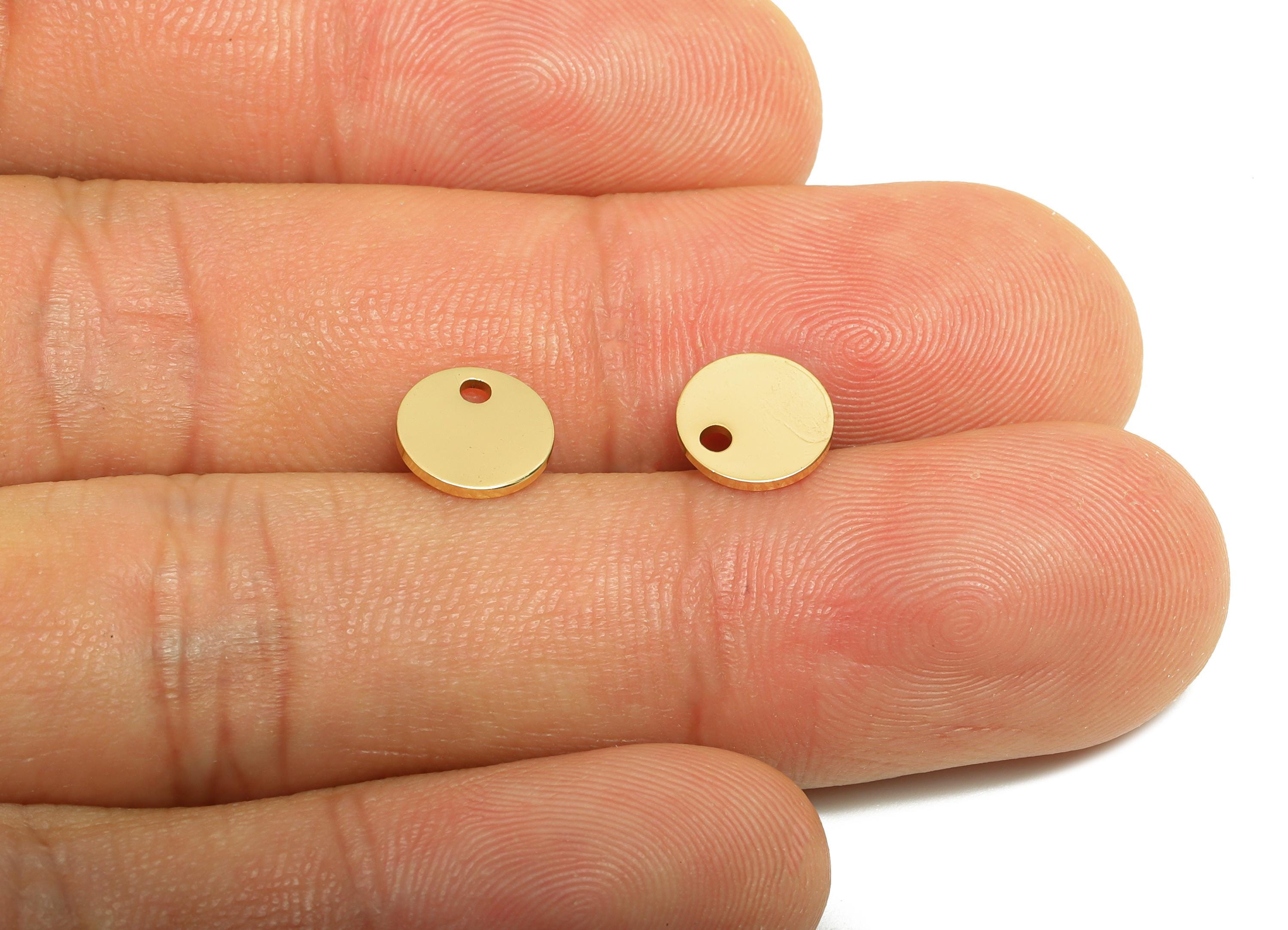 Gold Round Pendant - Brass Mini Geometry Charm - Simple Sleek Gold Charm - DIY Jewelry - 18K Real Gold Plated - 8x8x8mm - RGP9298 - DOMEDBAZAAR