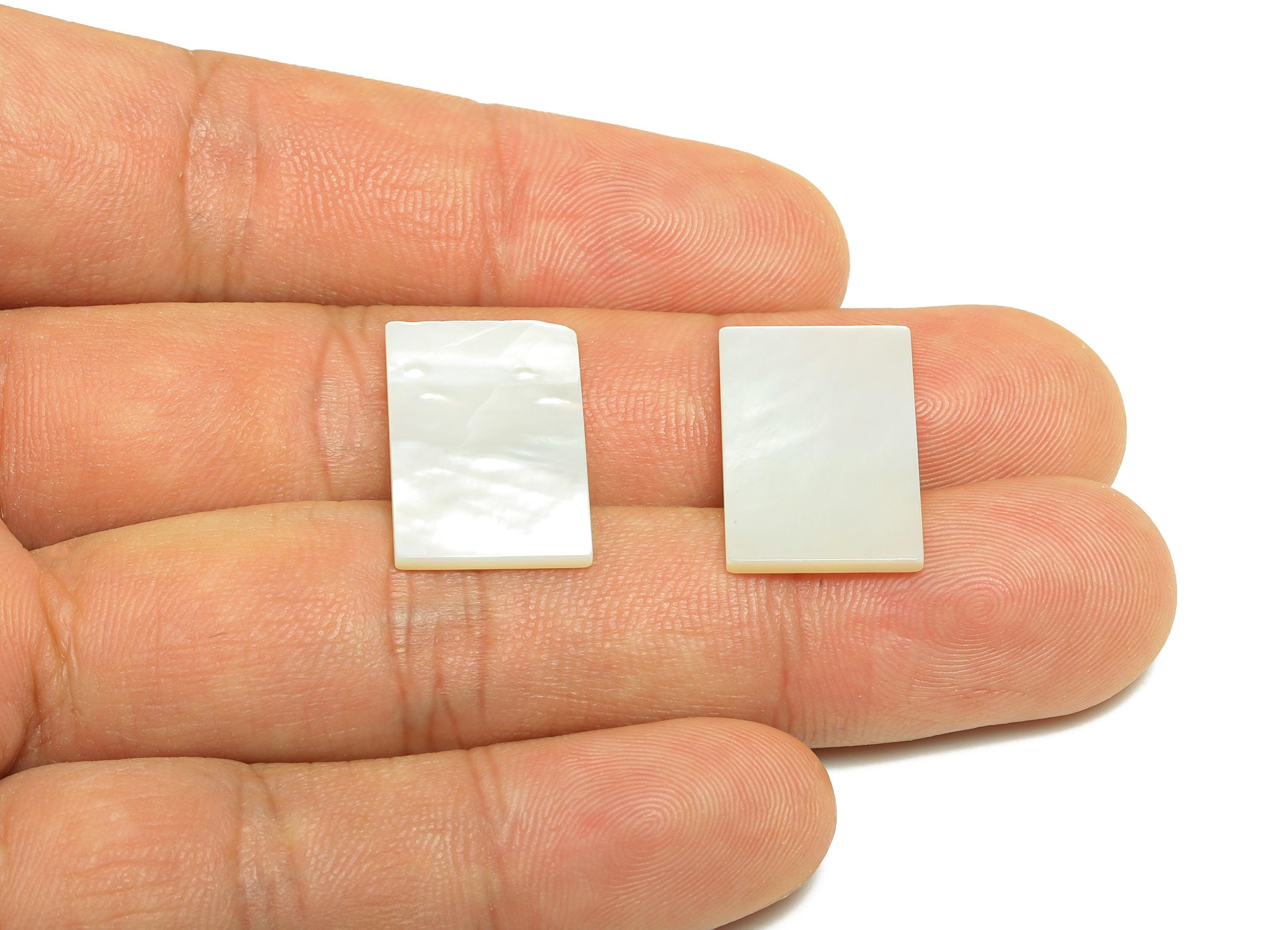 Mother of Pearl Charm - Rectangular White Shell Charm - Geometric Elegant Pearl Charm - DIY Shell Pendant - 21x13.2x1.42mm - RGP9316 - DOMEDBAZAAR