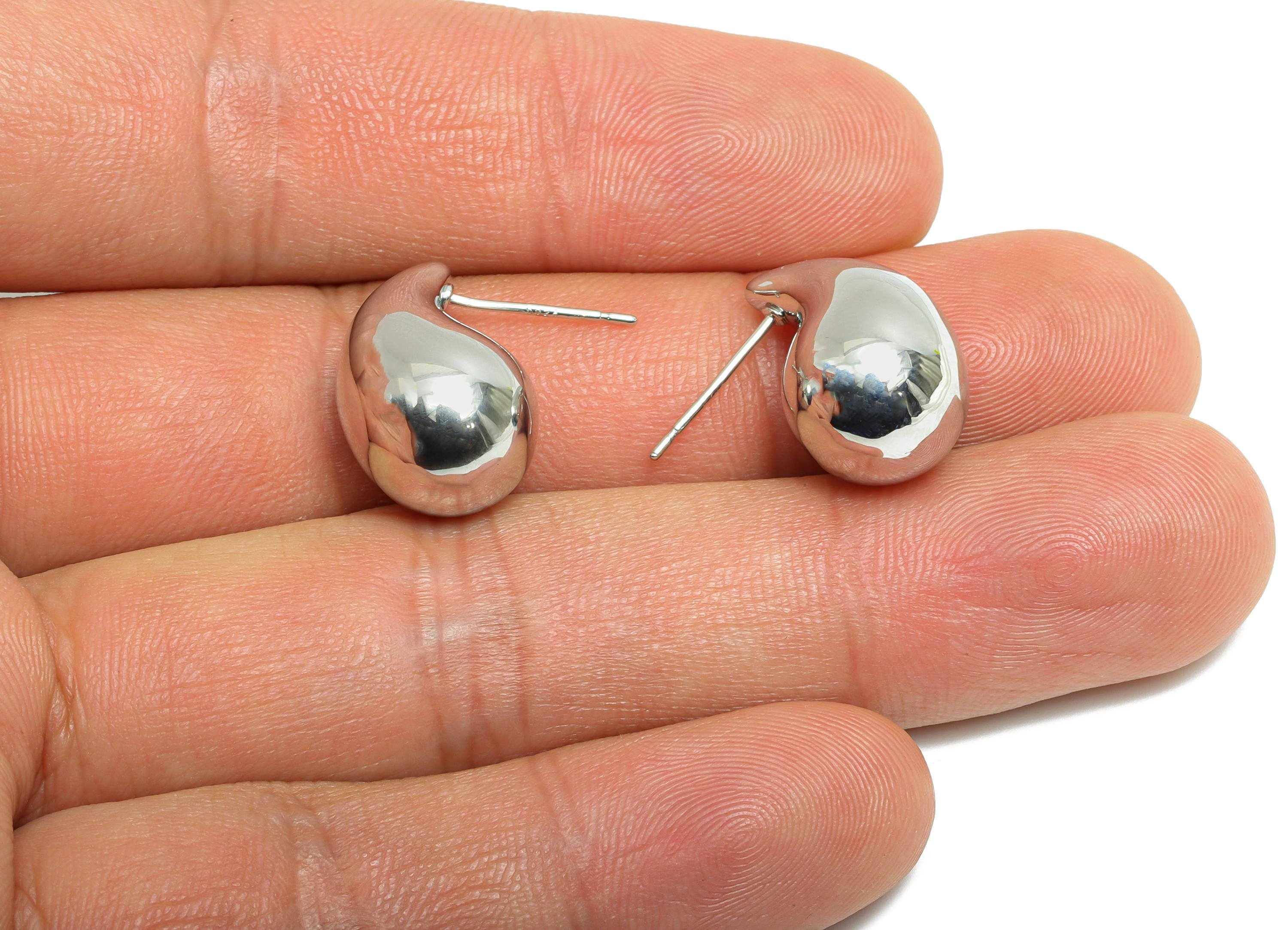 Teardrop Earring Post - Brass Sleek Earring Stud - Modern Teardrop Stud - Smooth Curved Jewelry - Polished Jewelry - 18x11.6x11mm - RGP9408S - DOMEDBAZAAR