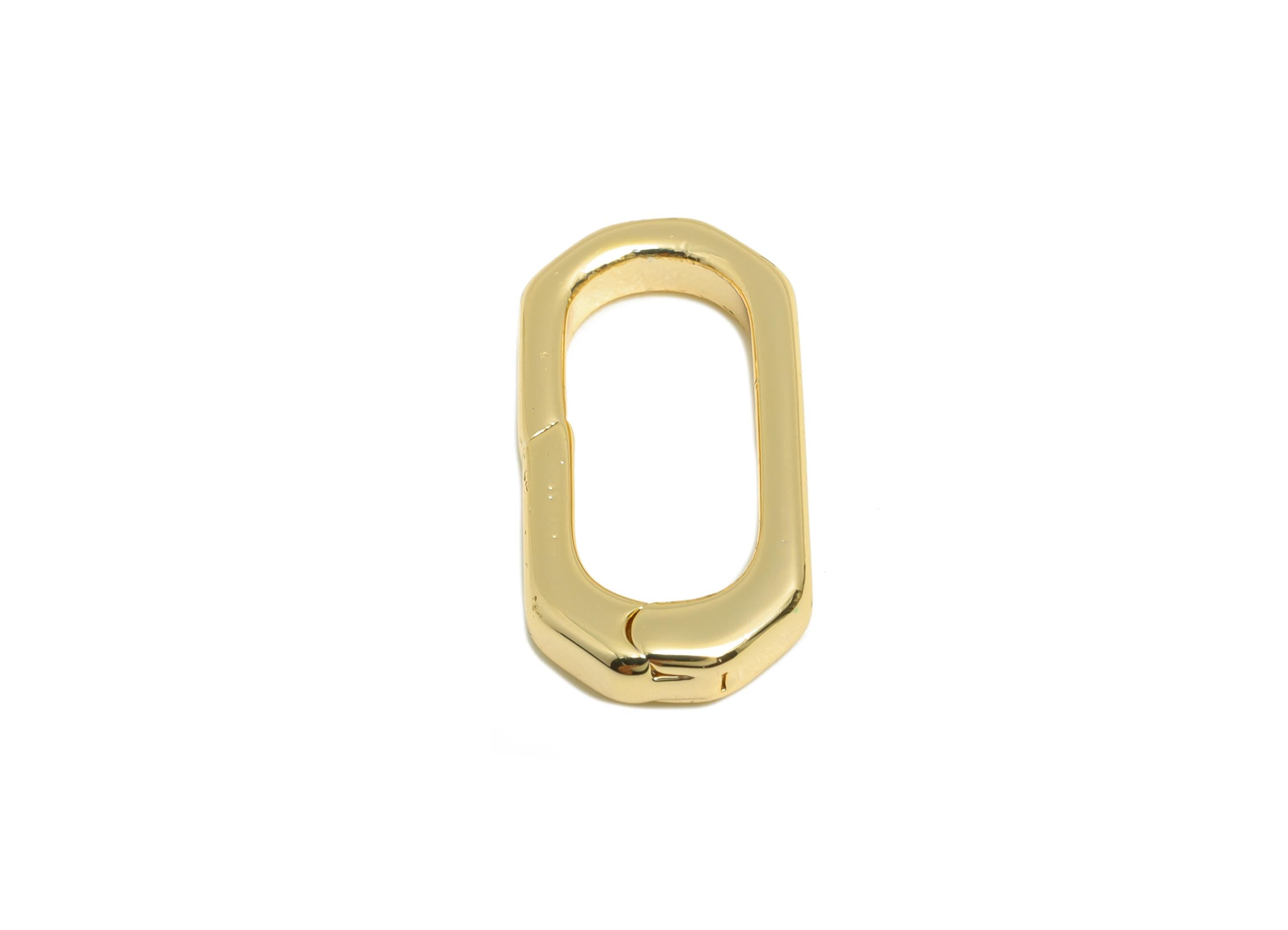 Brass Carabiner Clasp - Gold Connector Clasp - Brass Oval Carabiner Link - Keychain Link Component - Real Gold Plated - 20x10x3mm - RGP10134 - DOMEDBAZAAR