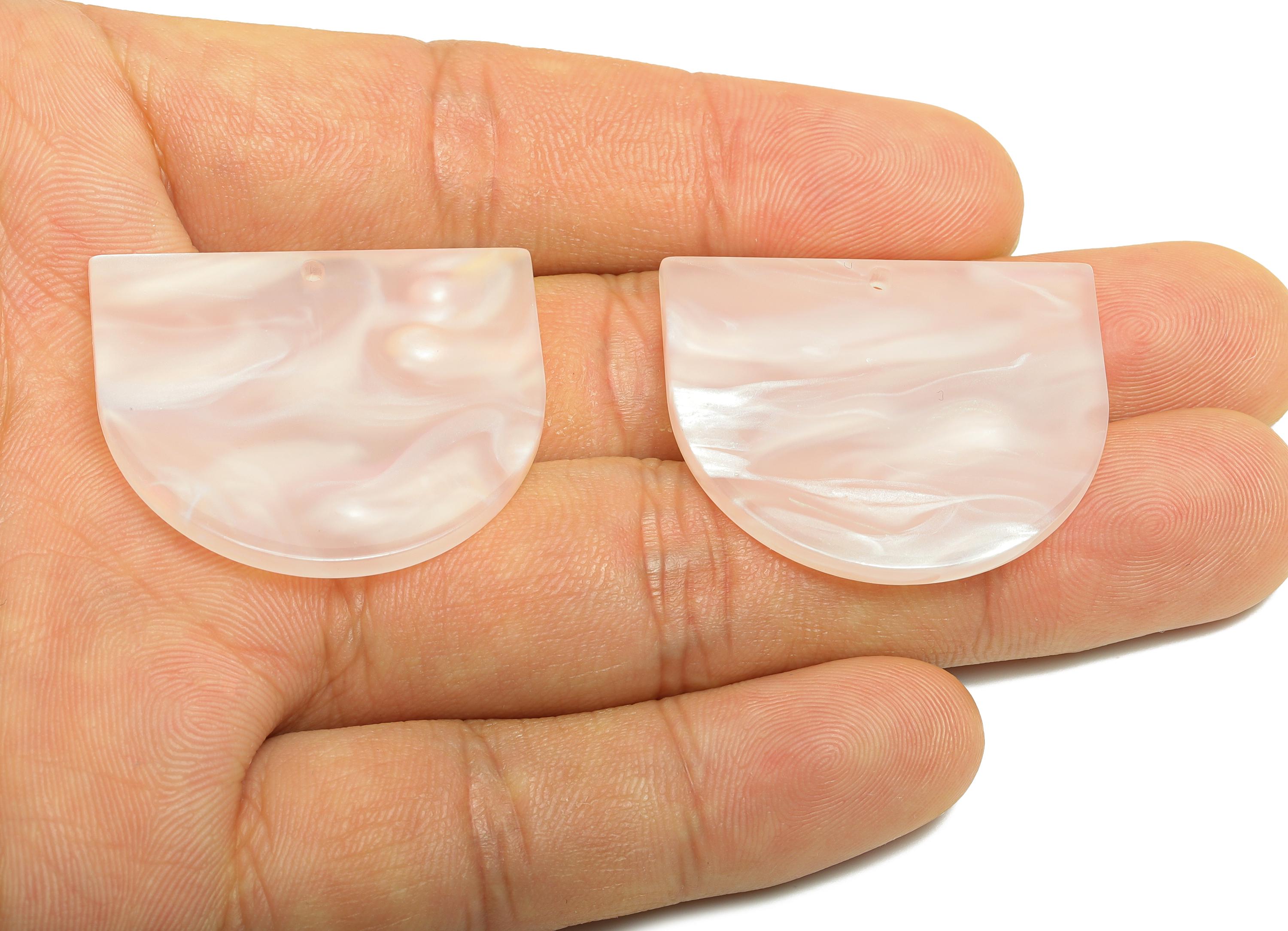 Acrylic Semi Circle Charm - Acrylic Domed Charm - Modern Jewelry Design - Handmade Accessory - Craft Supplies - 34.07x28x2mm - AC1094-A1040 - DOMEDBAZAAR