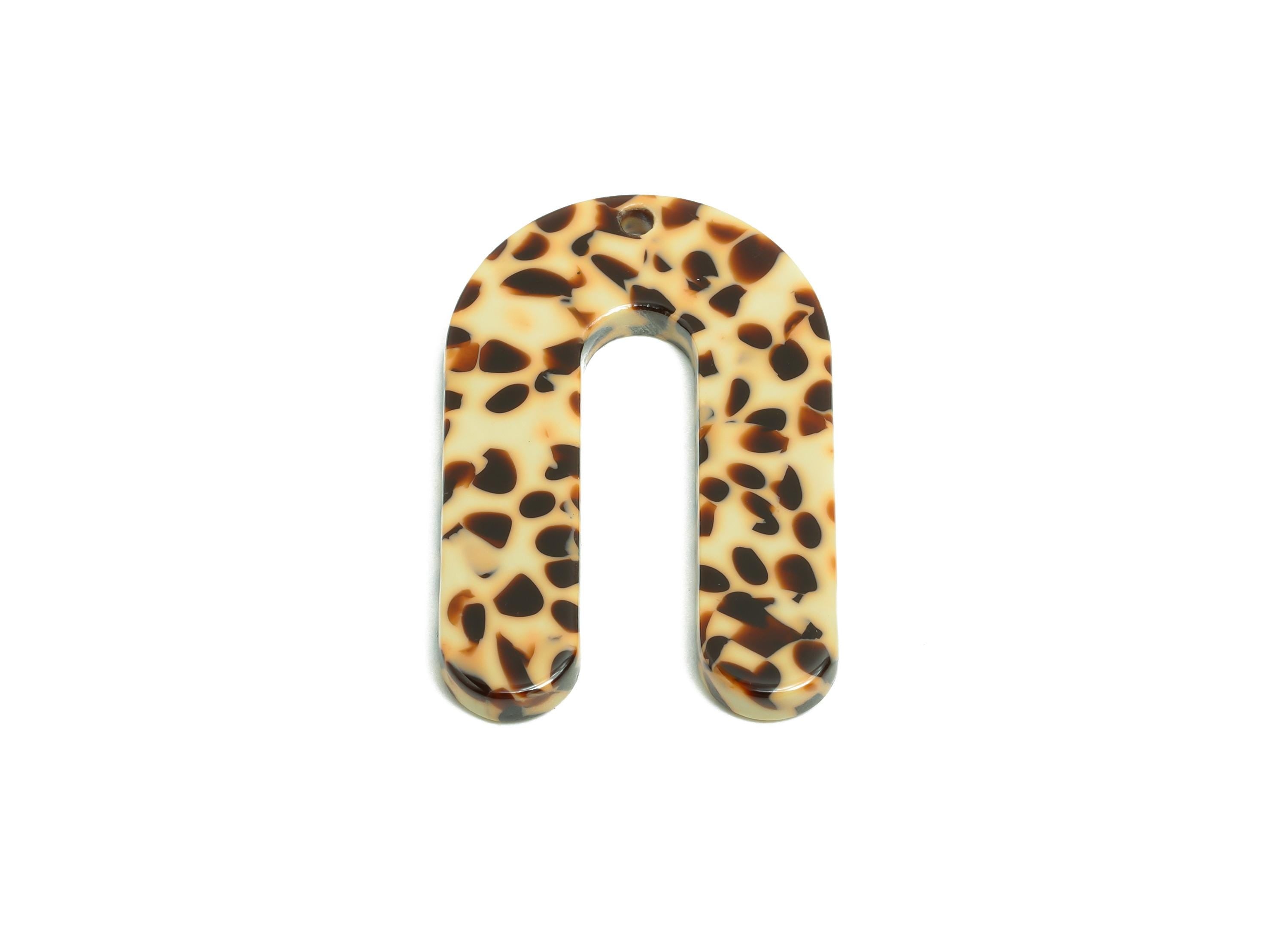 Acetic Acid Tortoiseshell Charm - Vintage Earring Charm - Modern Jewelry - Handmade Accessory - Craft Supplies - 32x21x2mm - AC1969-A789 - DOMEDBAZAAR