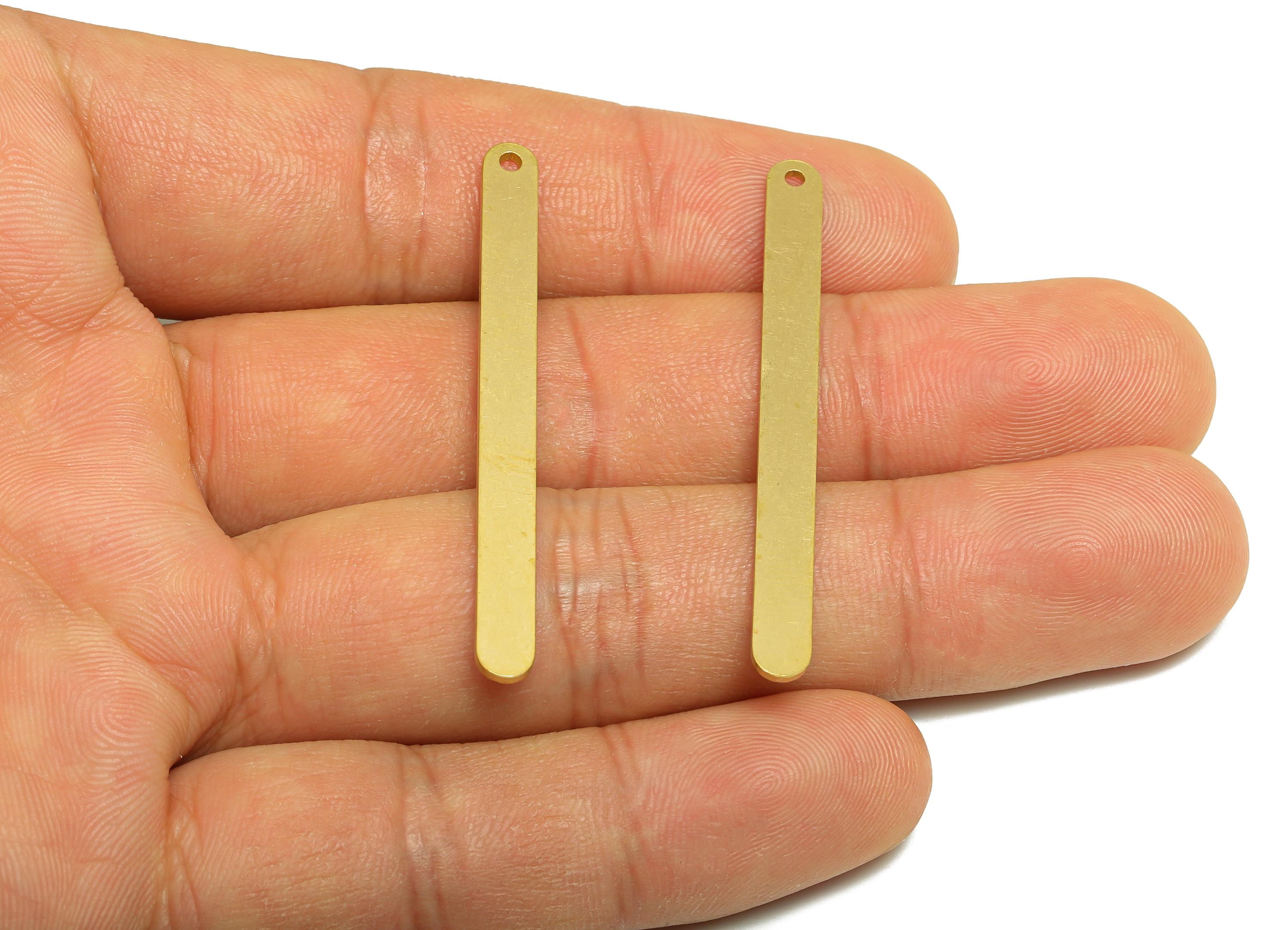 Brass Minimalist Earring Charm - Raw Brass Blank Oval Pendant - Brass Customizable Jewelry - Fashion Jewelry Finding - 47x4x1mm - PP10972 - DOMEDBAZAAR