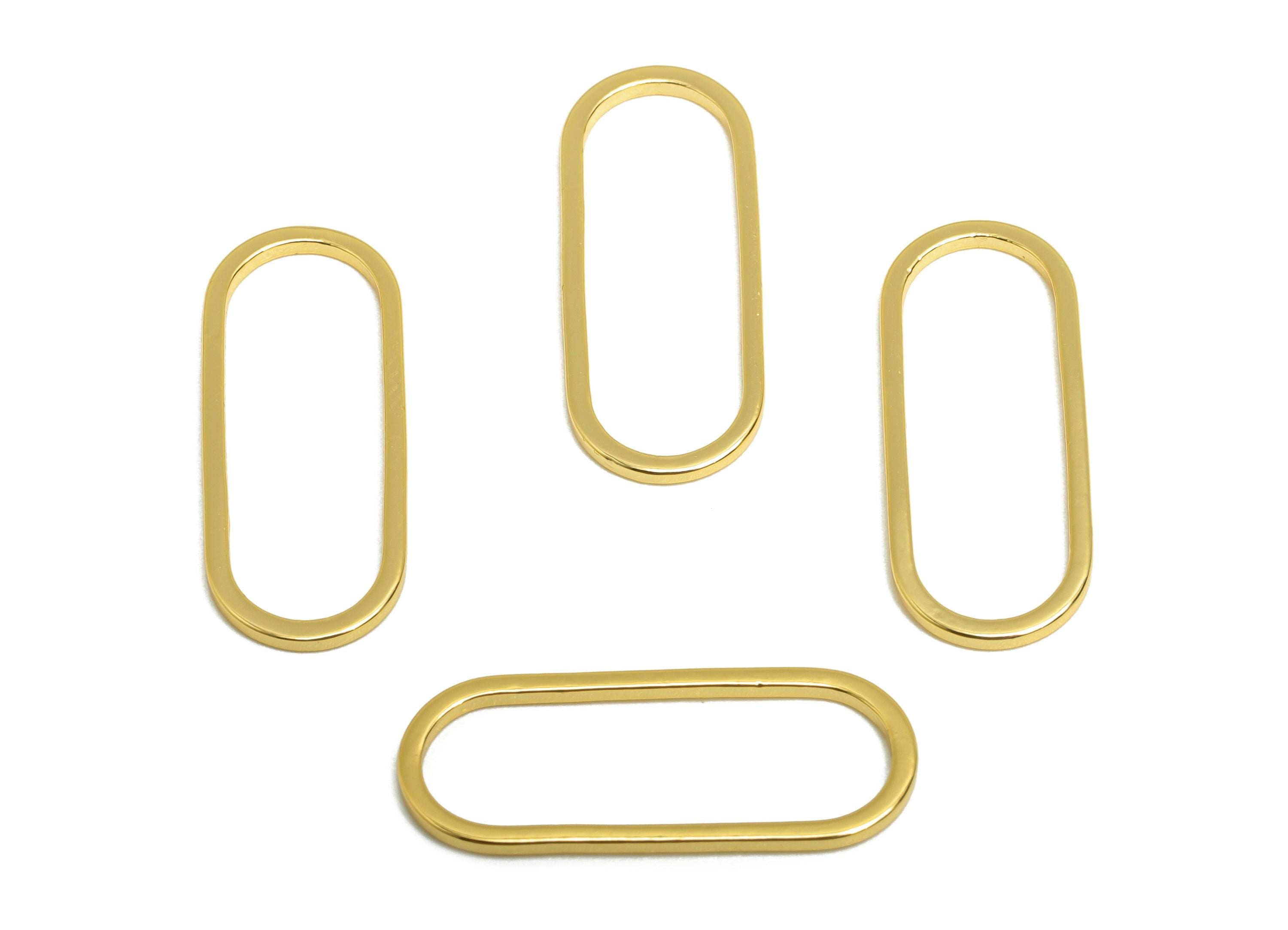 8*20mm Gold Oval Connector - Geometric Link - Brass Geometry Minimalist Charm - Jewelry Making - 18K Real Gold Plated - RGP9281-8*20 - DOMEDBAZAAR