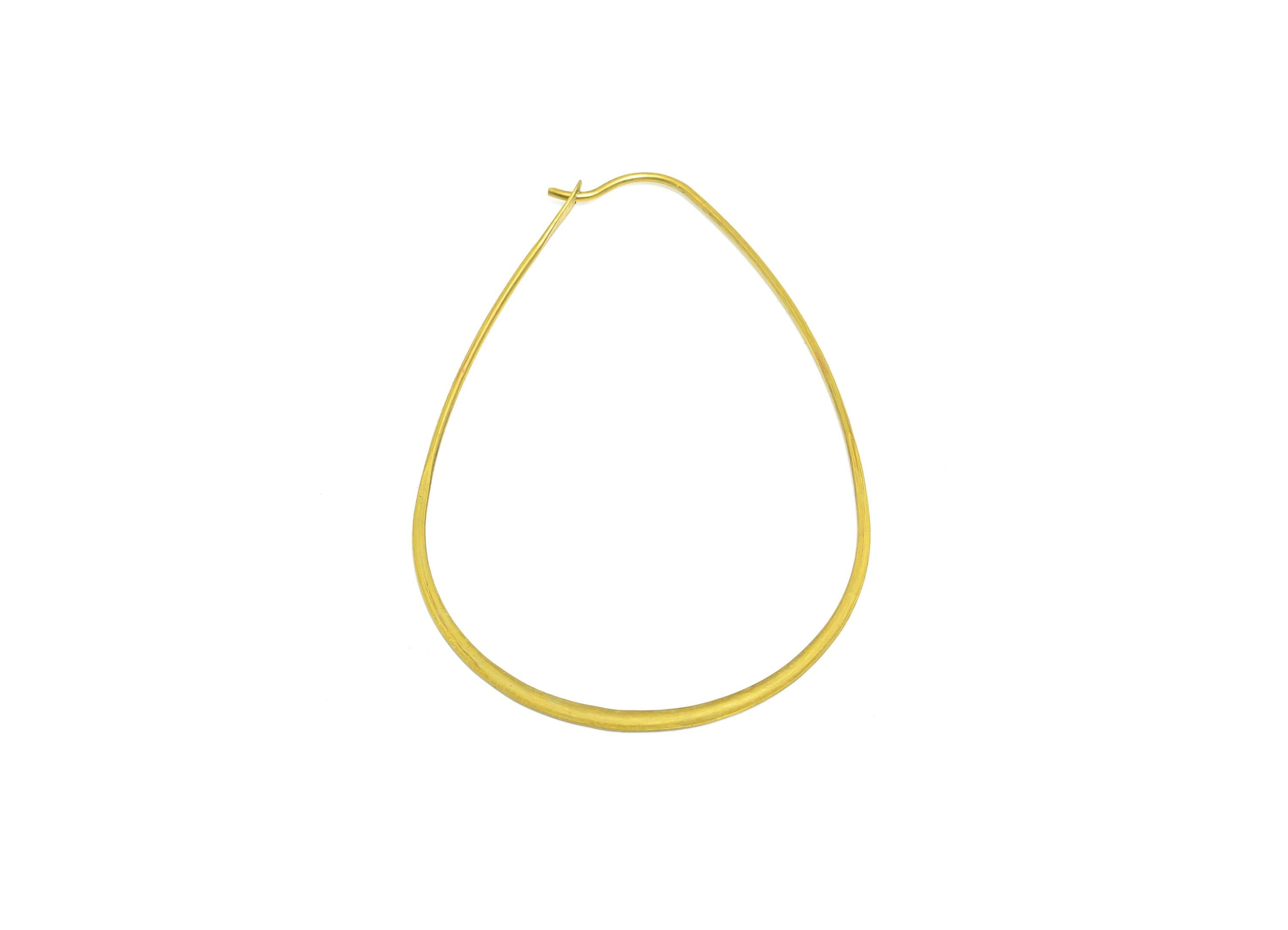 Fashion Teardrop Wire Hoop Earring - Raw Brass Hammered Thin Wire Hoop Clasp - Simple Jewelry - Minimalist Drop Hoop Jewelry  - PP10931-50 - DOMEDBAZAAR