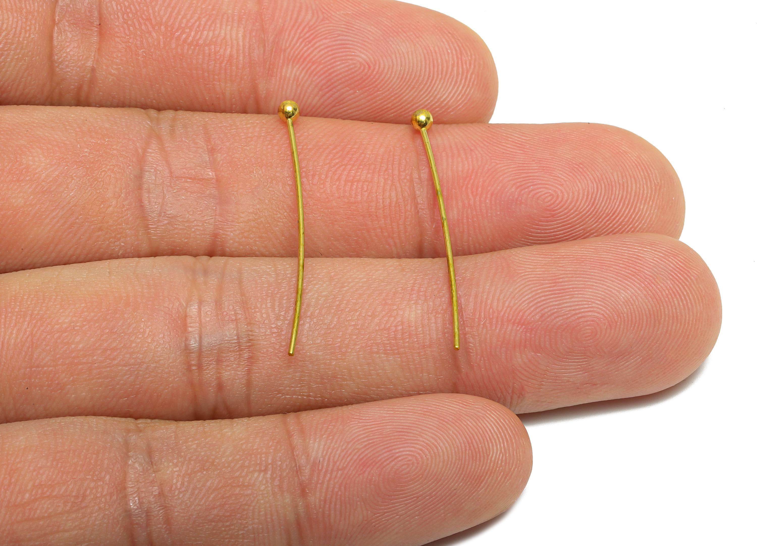0.7*18*2.0mm Ball Headpin - Raw Brass Bead Stopper Pin - Metal Headpin -DIY Jewelry Making - Bead Supplies for Handmade Creation - PP11002 - DOMEDBAZAAR