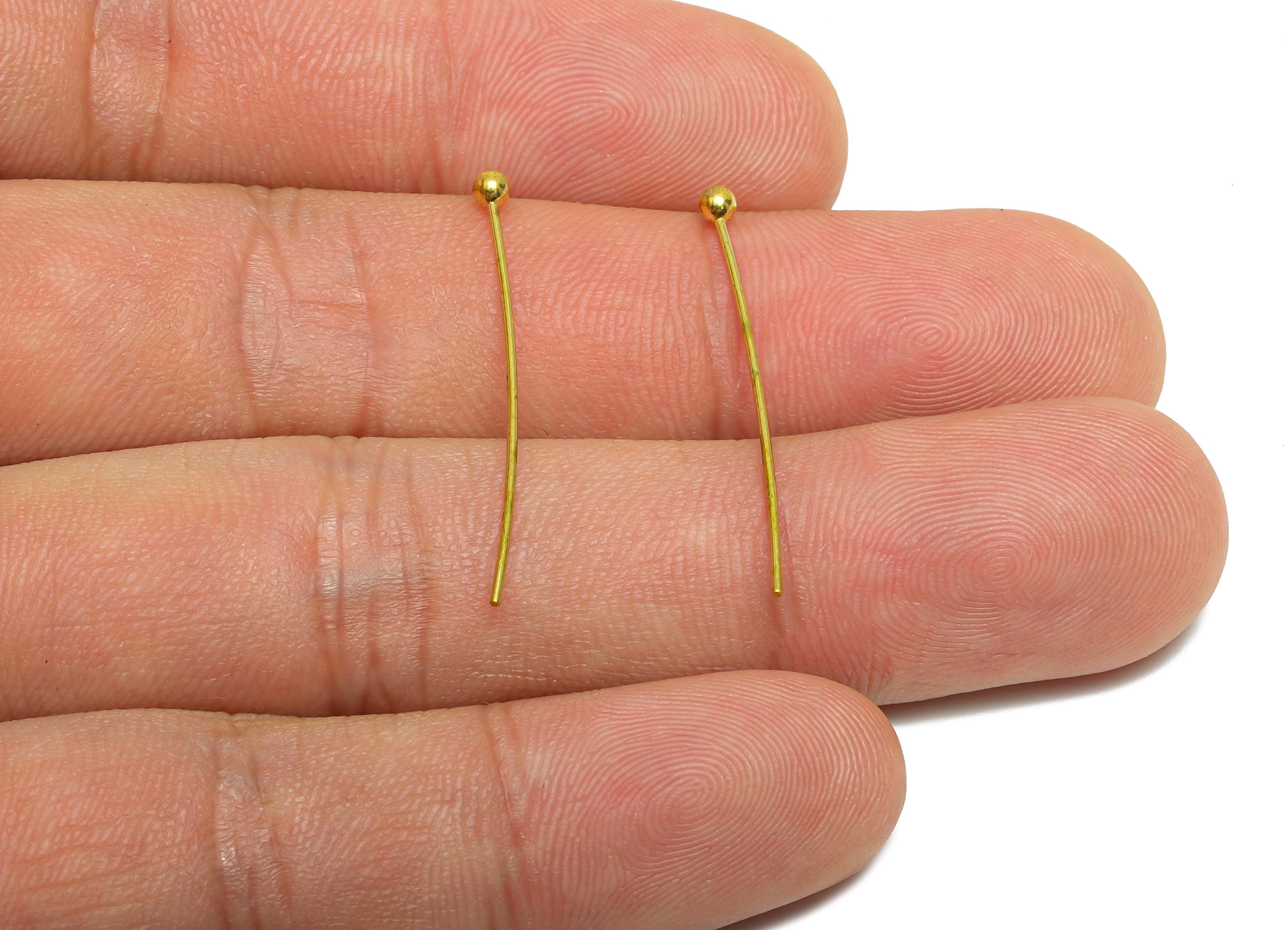 0.7*30*2.3 Ball Headpins - Raw Brass Bead Stopper Pin - Metal Headpin -DIY Jewelry Making - Beading Supplies for Handmade Creation - PP11019 - DOMEDBAZAAR