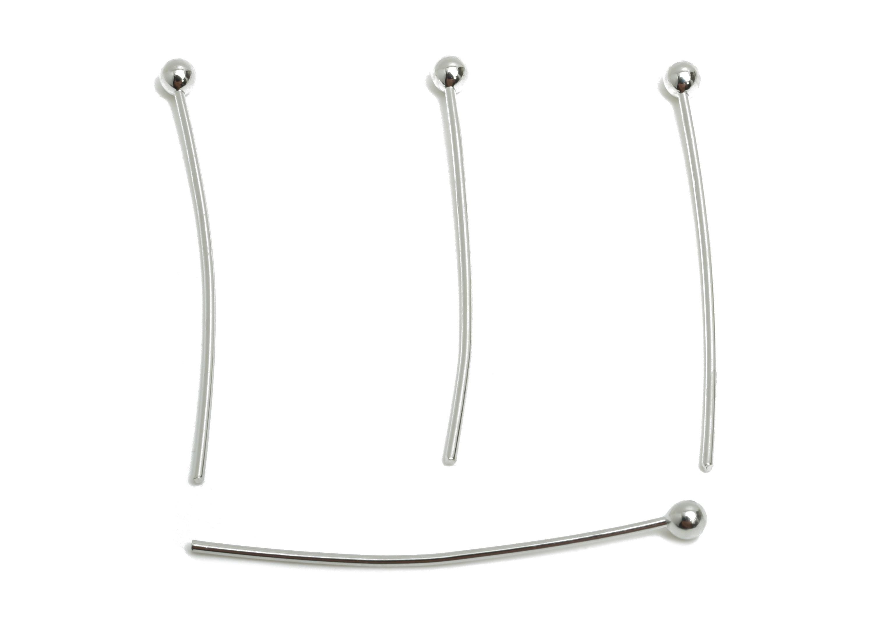 0.7*30*2.3 Silver Ball Headpins - Bead Stopper Pin Charm - Metal Headpin -DIY Jewelry Making - Beading Supplies Handmade Creation-RGP10363 - DOMEDBAZAAR