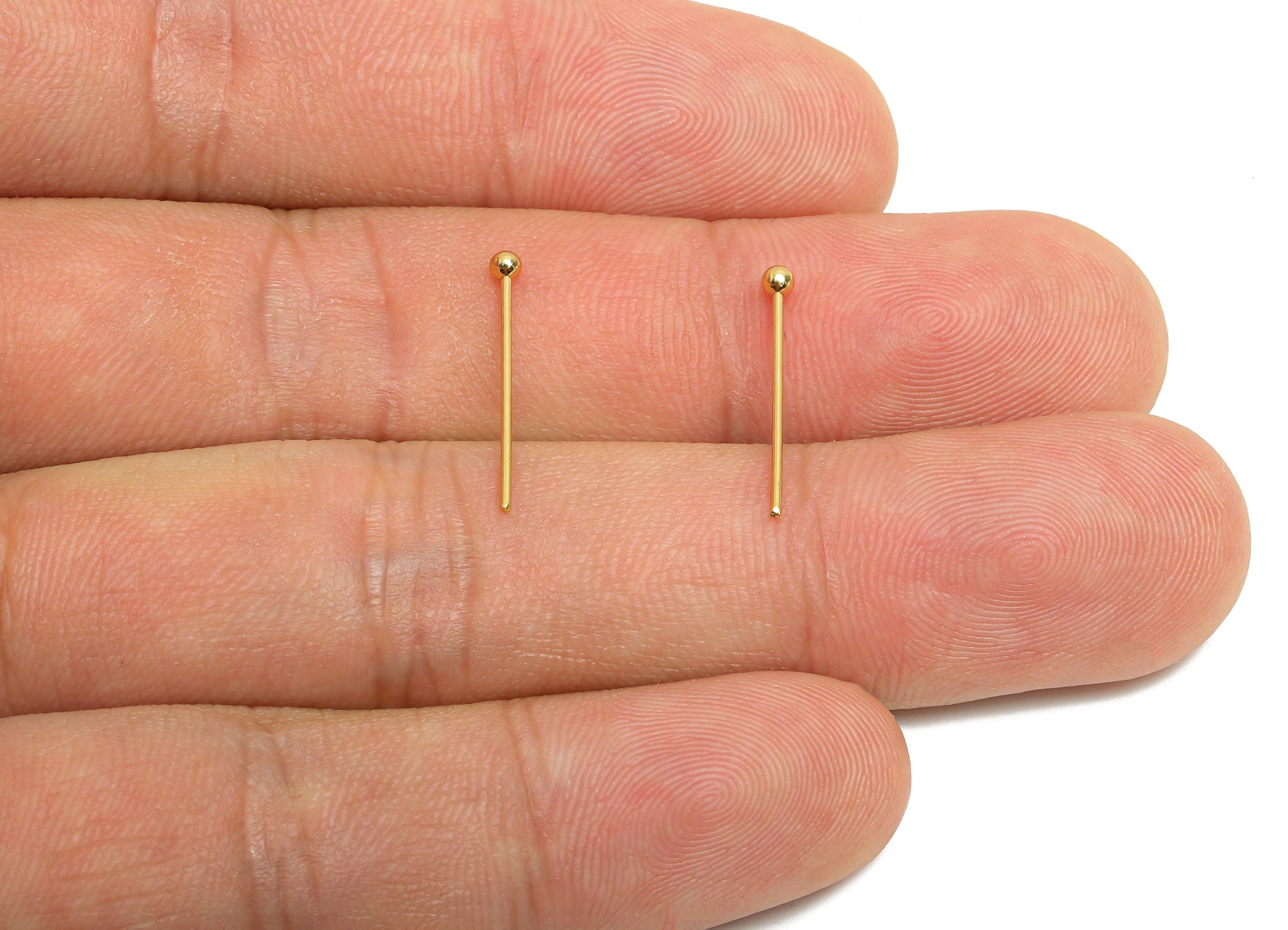 0.7*18*2.0mm Gold Ball Headpin - Brass Bead Stopper Pin - Metal Headpin -DIY Jewelry Making - Bead Supplies for Handmade Creation - RGP10339 - DOMEDBAZAAR