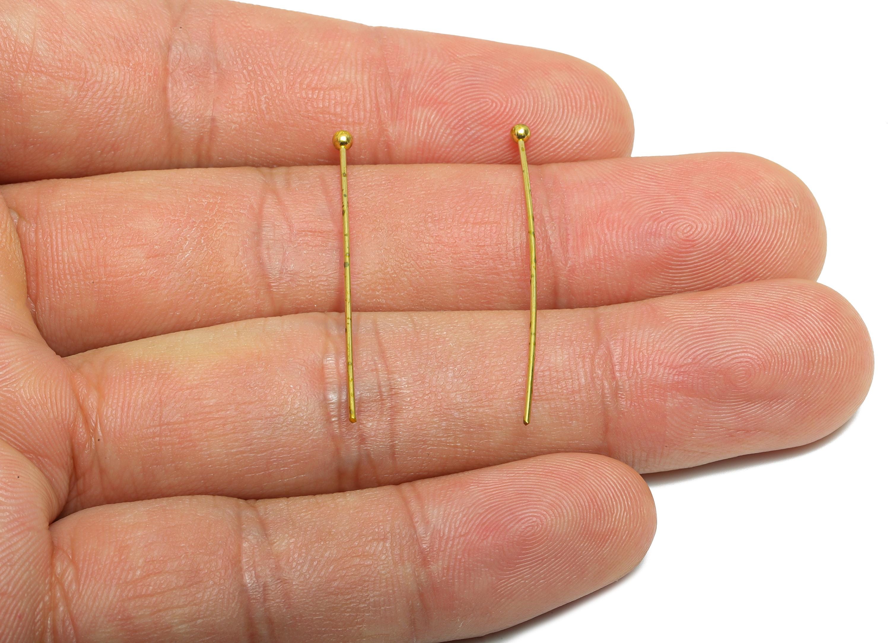 0.7*35*2.0mm Ball Headpin - Raw Brass Bead Stopper Pin - Metal Headpin - DIY Jewelry Making - Bead Supplies for Handmade Creation - PP11007 - DOMEDBAZAAR