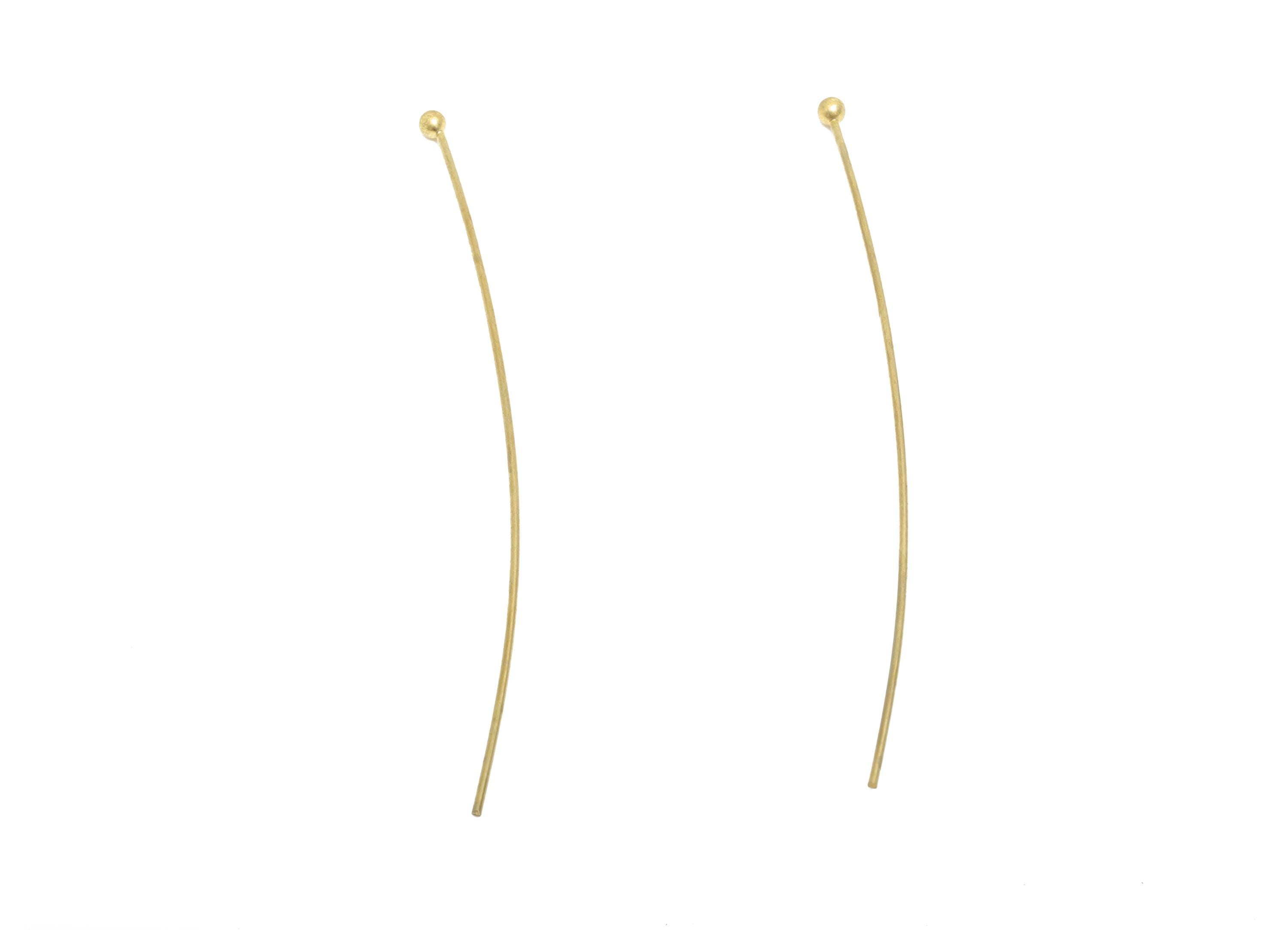 0.7*55*2.0mm Ball Headpin - Raw Brass Bead Stopper Pin - Metal Headpin - DIY Jewelry Making - Bead Supplies for Handmade Creation - PP11010 - DOMEDBAZAAR