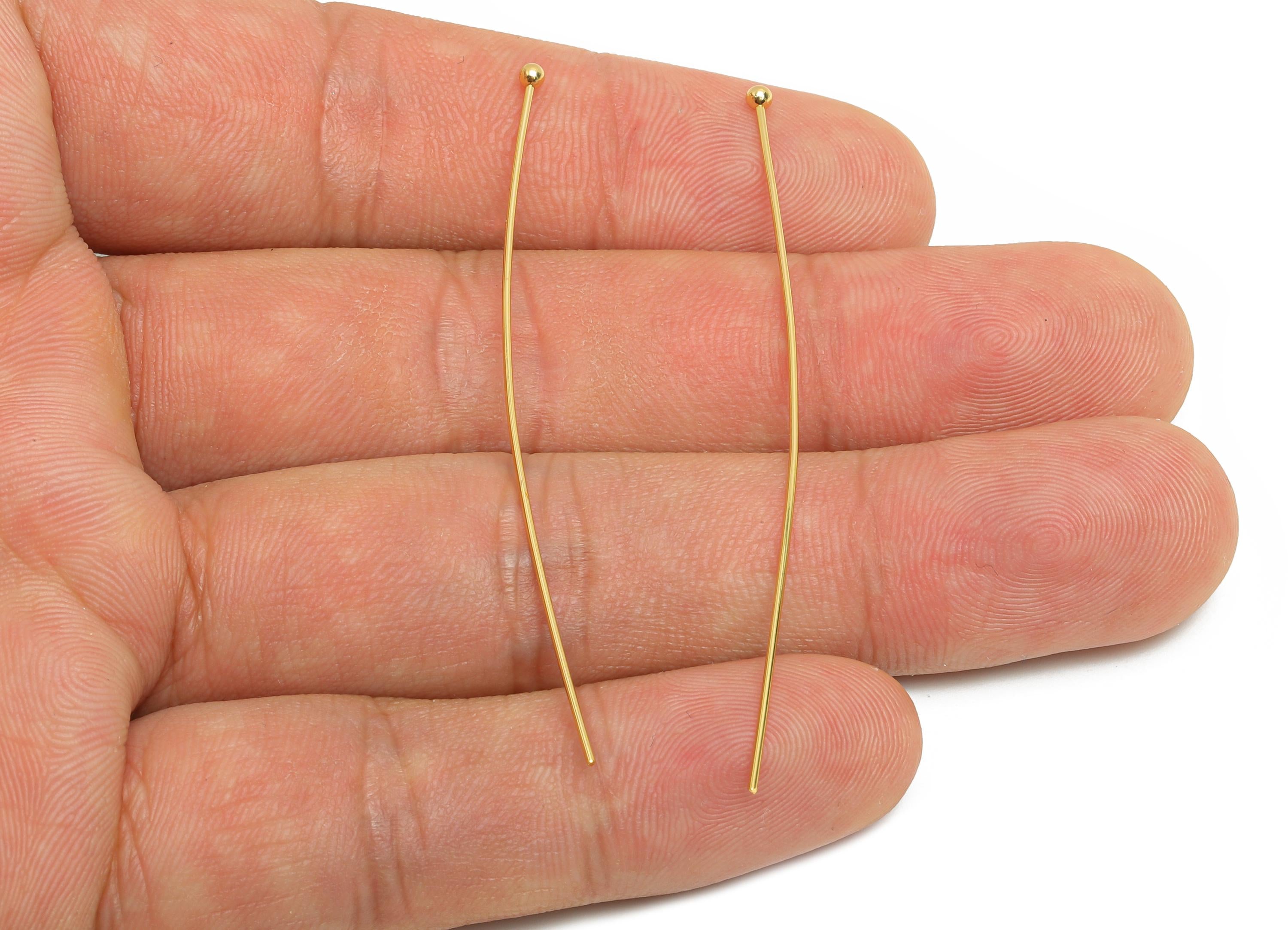 0.7*60*2mm Gold Ball Headpin - Brass Bead Stopper Pin - Metal Headpin - DIY Jewelry Making - Bead Supplies for Handmade Creation - RGP10350 - DOMEDBAZAAR
