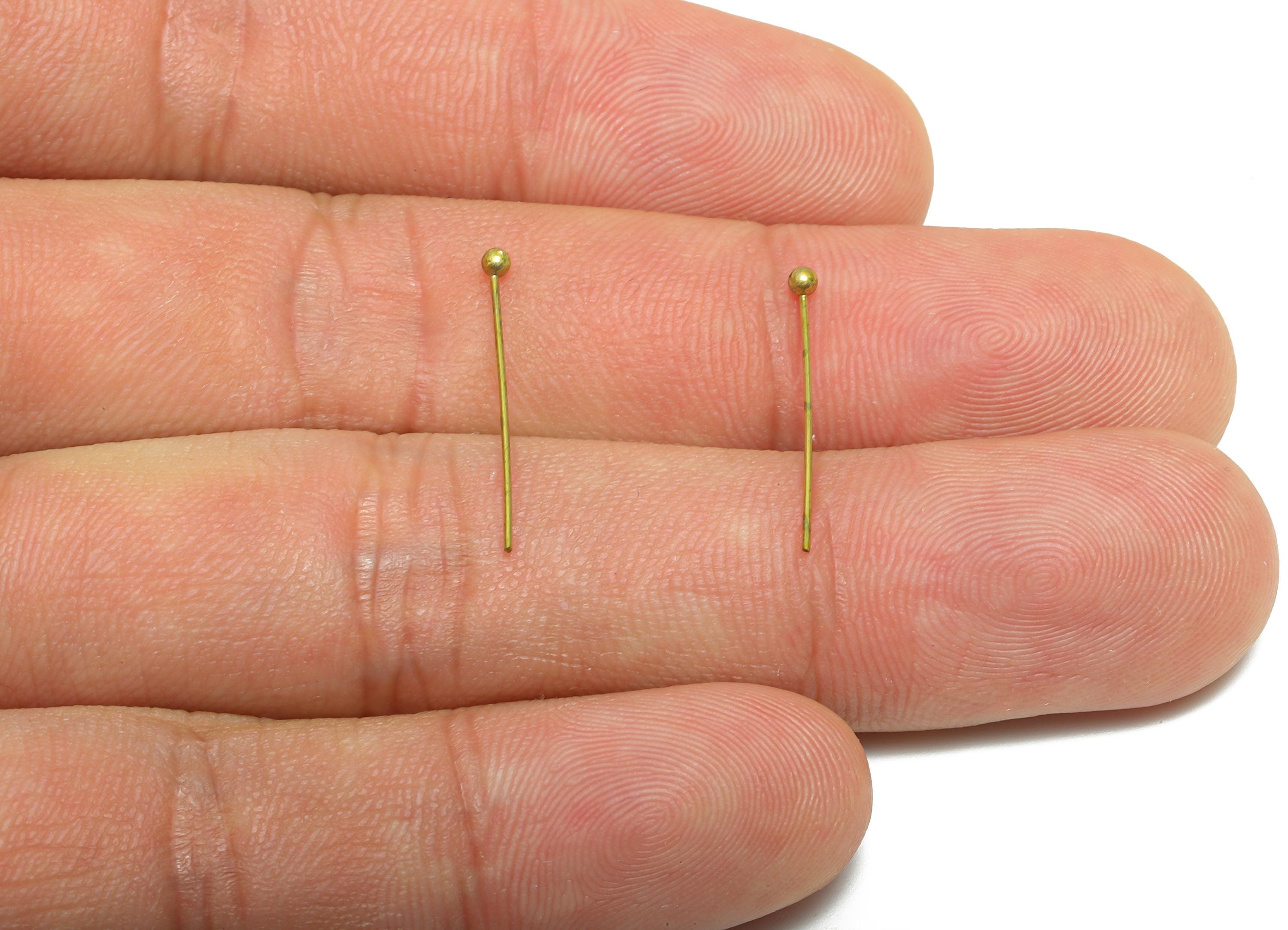 0.5*20*2mm Ball Headpin - Raw Brass Bead Stopper Pin - Metal Headpin - DIY Jewelry Making - Bead Supplies for Handmade Creation - PP11012 - DOMEDBAZAAR