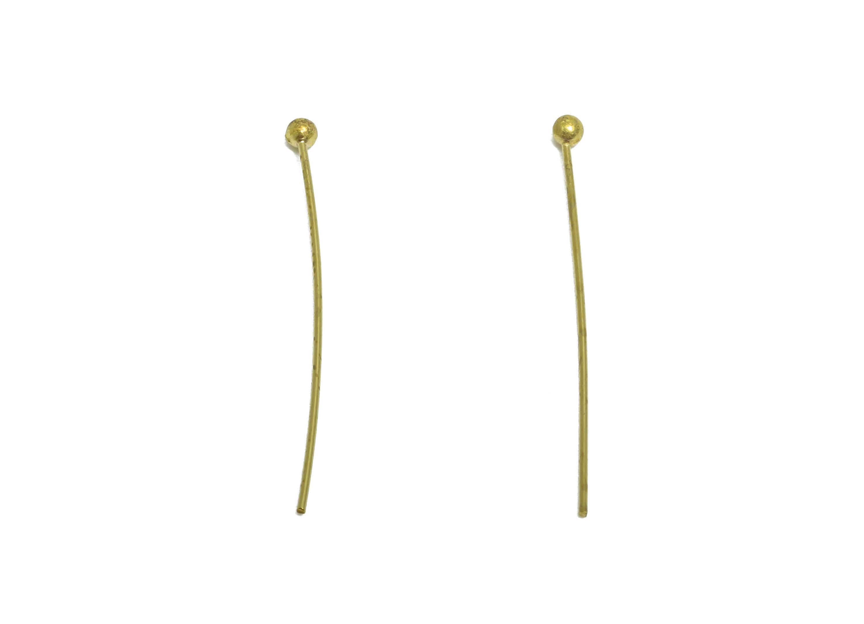 0.5*24*2mm Ball Headpin - Raw Brass Bead Stopper Pin - Metal Headpin - Wire Pin For Jewelry - Bead Supplies for Handmade Creation - PP11014 - DOMEDBAZAAR