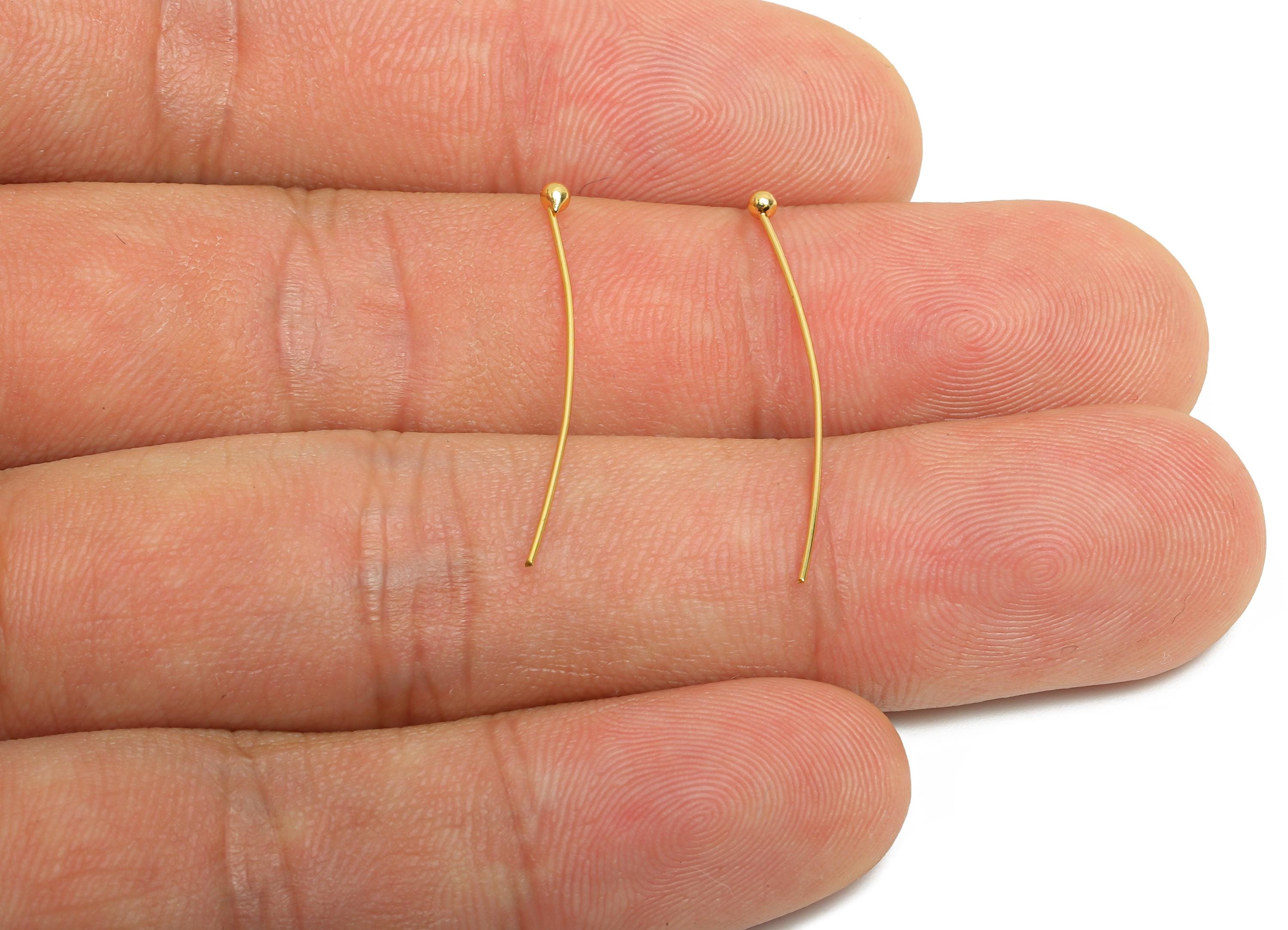 0.5*28*2mm Gold Ball Headpin - Brass Bead Stopper Pin - Metal Headpin - Wire Pin For Jewelry - Bead Supplies for Handmade Creation -RGP10356 - DOMEDBAZAAR