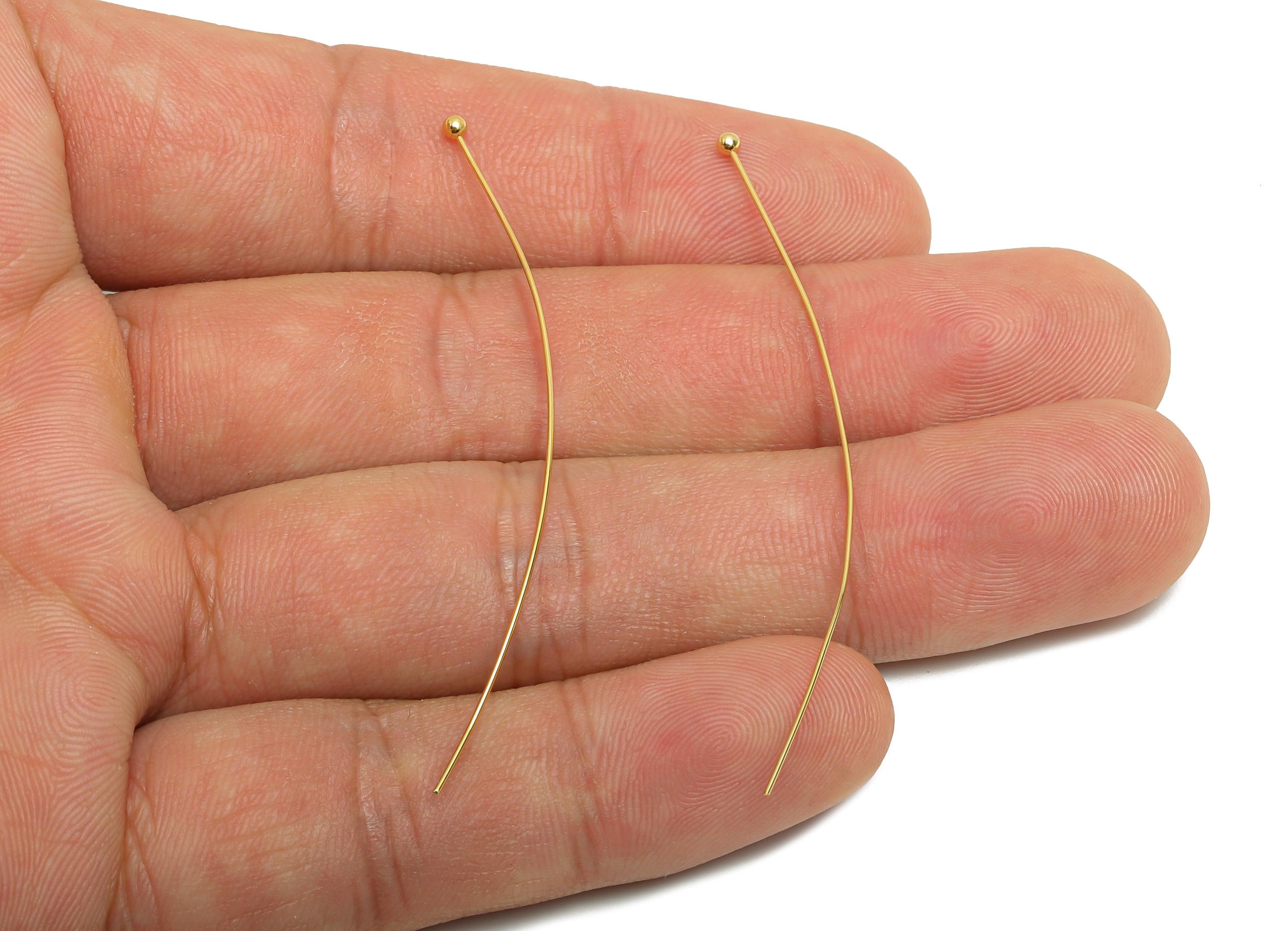 0.5*50*2mm Gold Ball Headpin - Brass Bead Stopper Pin - Metal Headpin - Wire Pin For Jewelry - Bead Supplies for Handmade Creation -RGP10361 - DOMEDBAZAAR