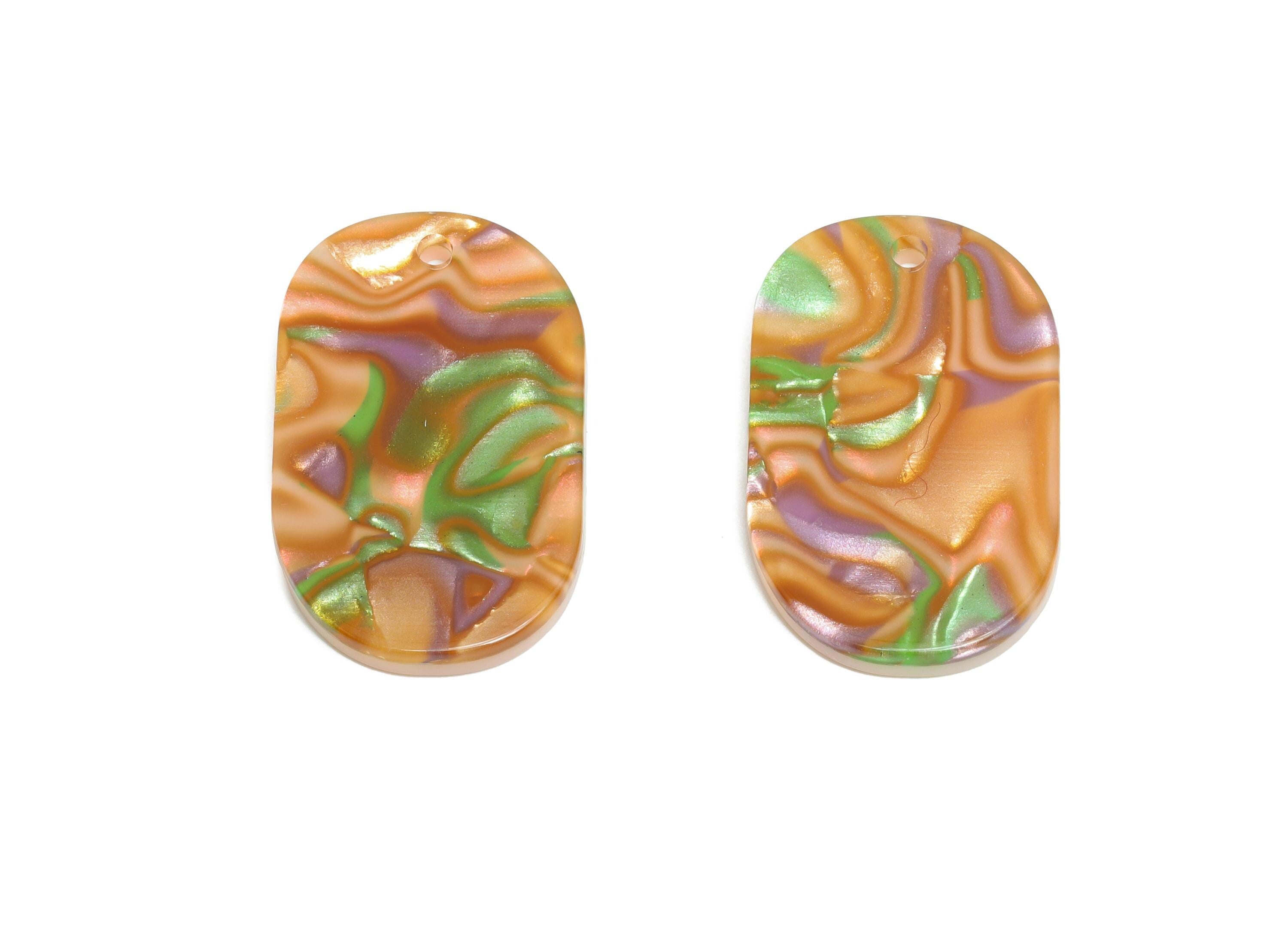 PVC Oval Charms - Oval Earring and Pendant - Earring Findings - Oval Jewelry Component - Color Code: A289 - 27.67x16.6x2.8mm - AC2641-A289 - DOMEDBAZAAR