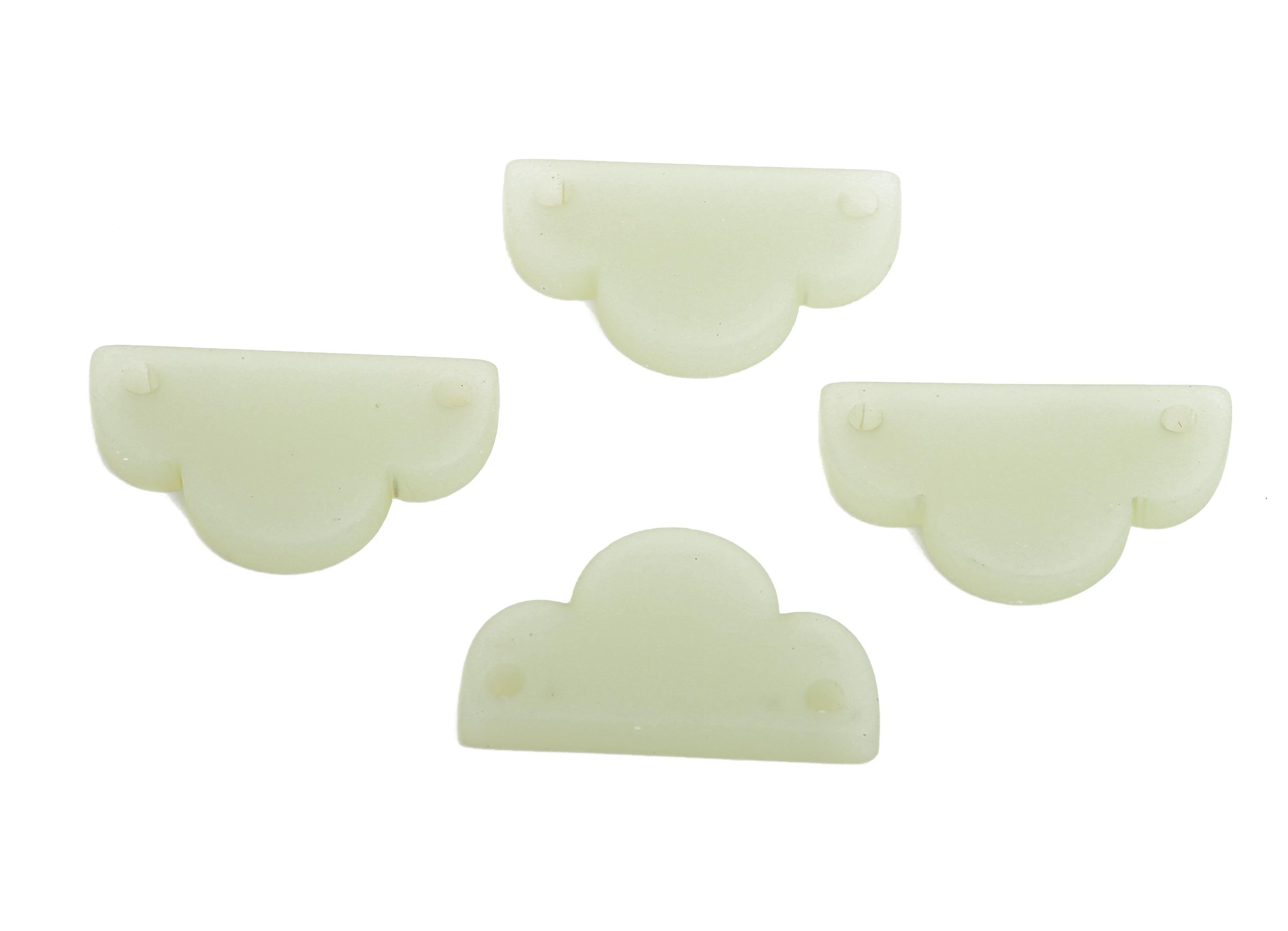 Acrylic Clouds Charm - Two-Hole Connector - Earring Findings - Minimalist Jewelry Piece - Color Code: A647 - 19x11x2.76mm - AC2640-A647 - DOMEDBAZAAR