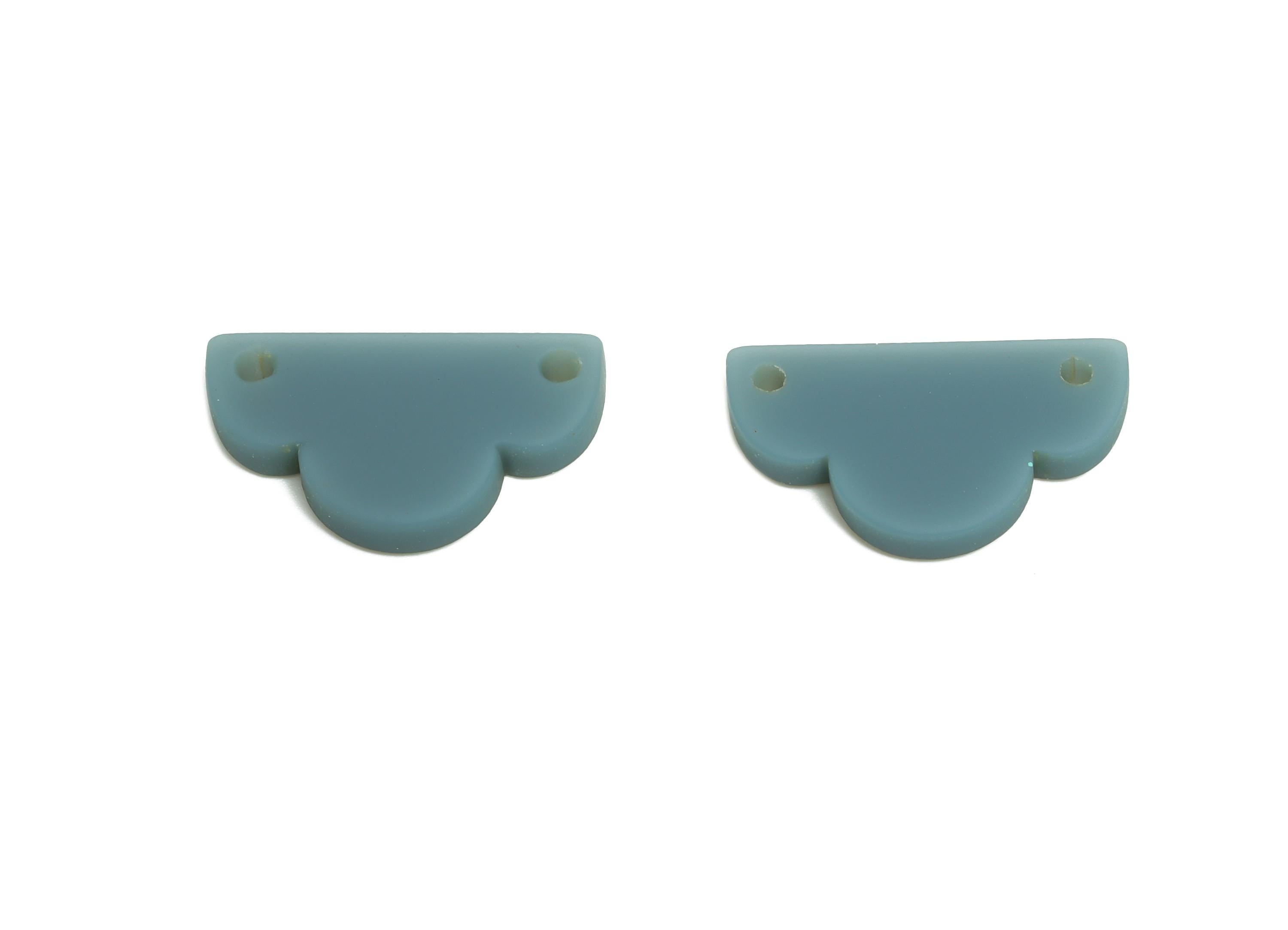 Acrylic Clouds Charm - Two-Hole Connector - Earring Findings - Minimalist Jewelry Piece - Color Code: A649 - 19x11x2.76mm - AC2640-A649 - DOMEDBAZAAR