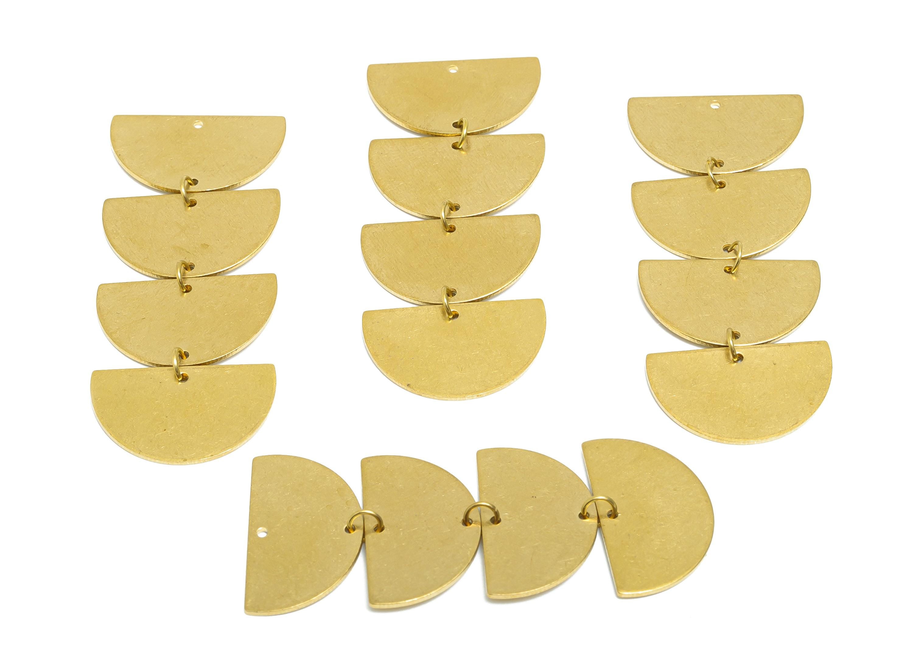 Geometric Dangle Charm - Raw Brass Boho Chic Dangle Pendant - Brass Layered Geometric Charm - Boho Chic Dangle Pendant - 53x21x1mm - PP11072 - DOMEDBAZAAR