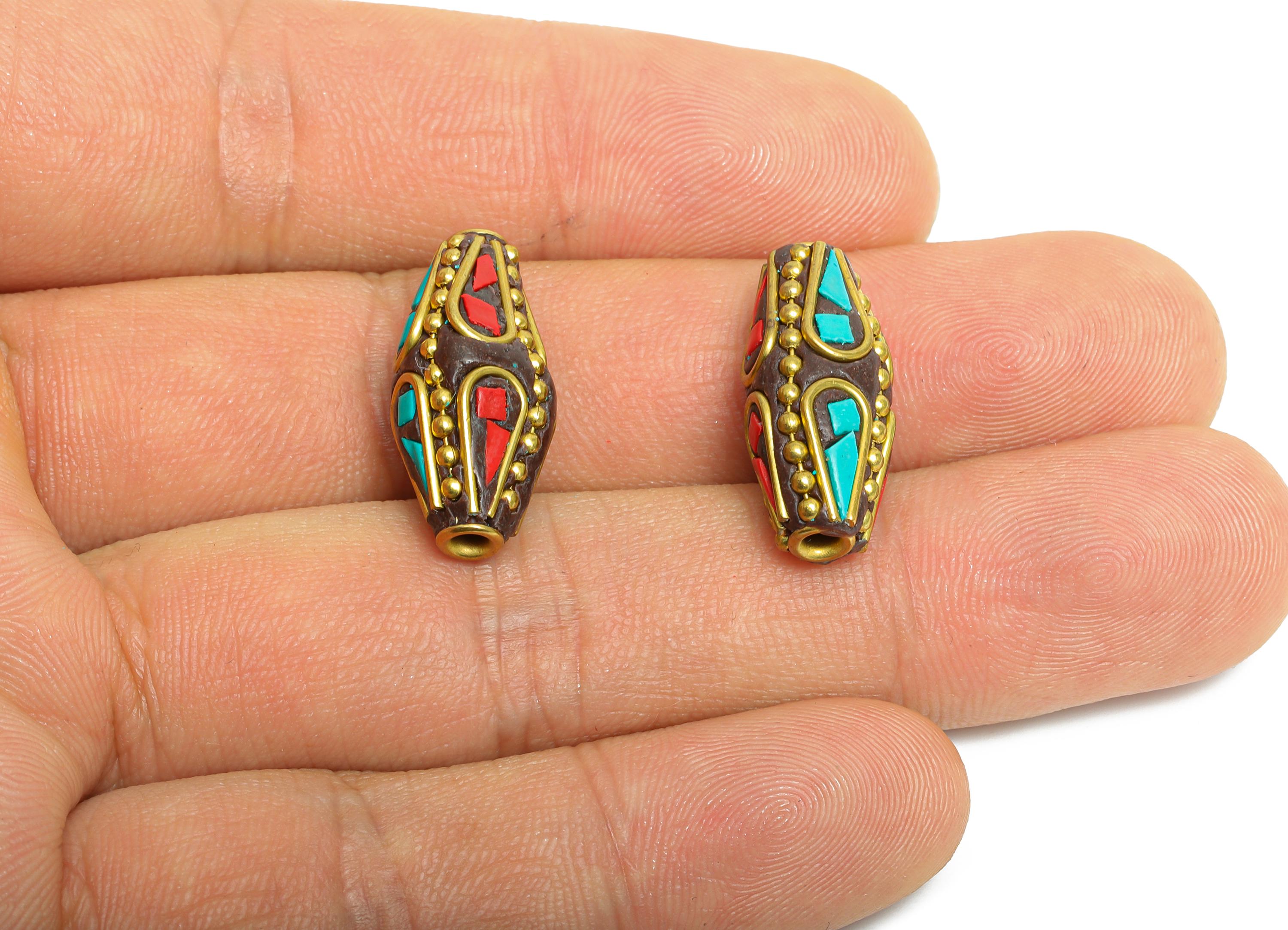 Exotic Bohemian Craft Beads - Cultural Craft Space Craft Bead - Bracelet Bead - Vintage Artisan Handcrafted - 21.64x9.67x9.56mm - RGP9865 - DOMEDBAZAAR