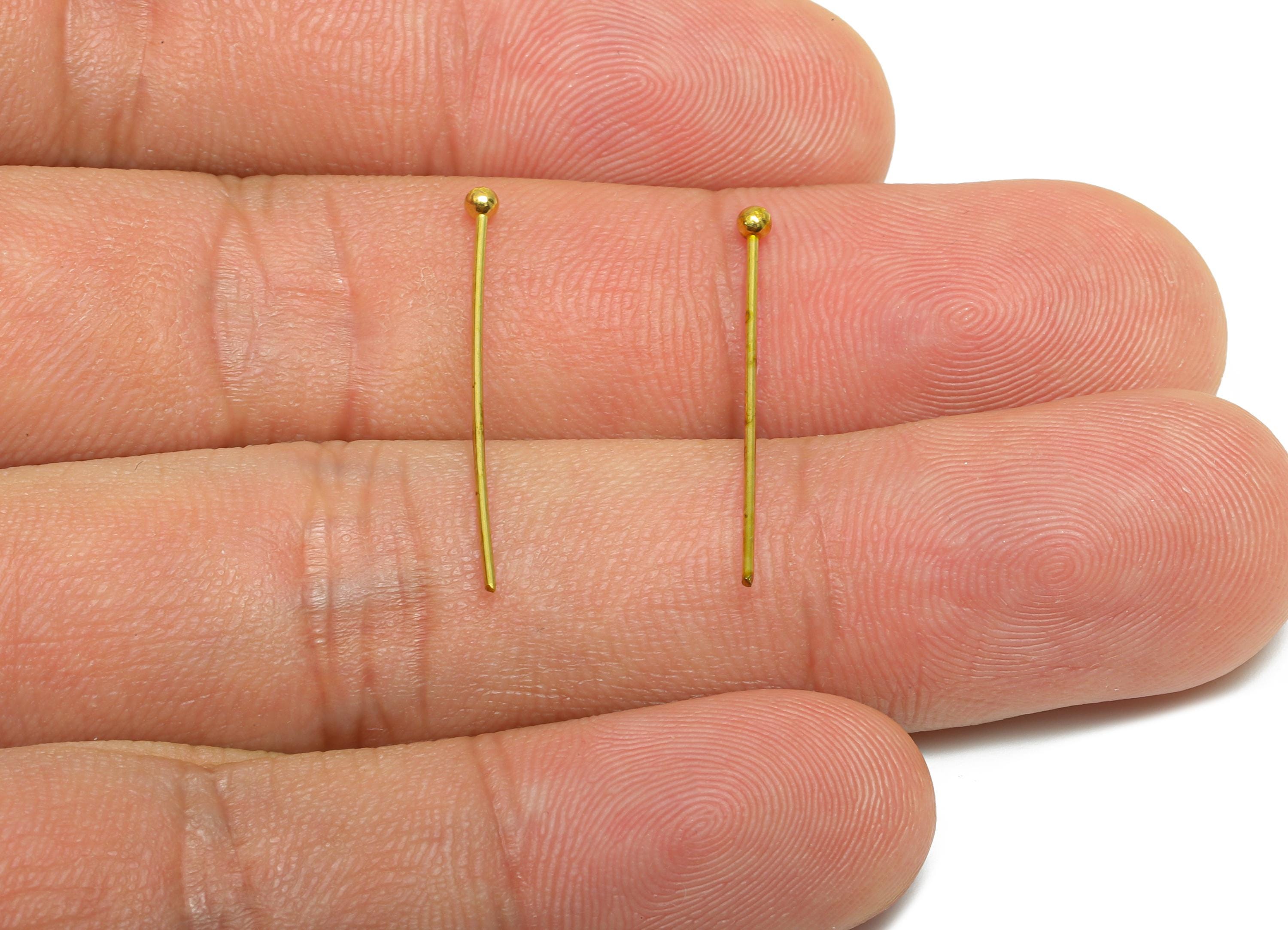 0.7*26*2.0mm Ball Headpin - Raw Brass Bead Stopper Pin - Metal Headpin -DIY Jewelry Making - Bead Supplies for Handmade Creation - PP11005 - DOMEDBAZAAR