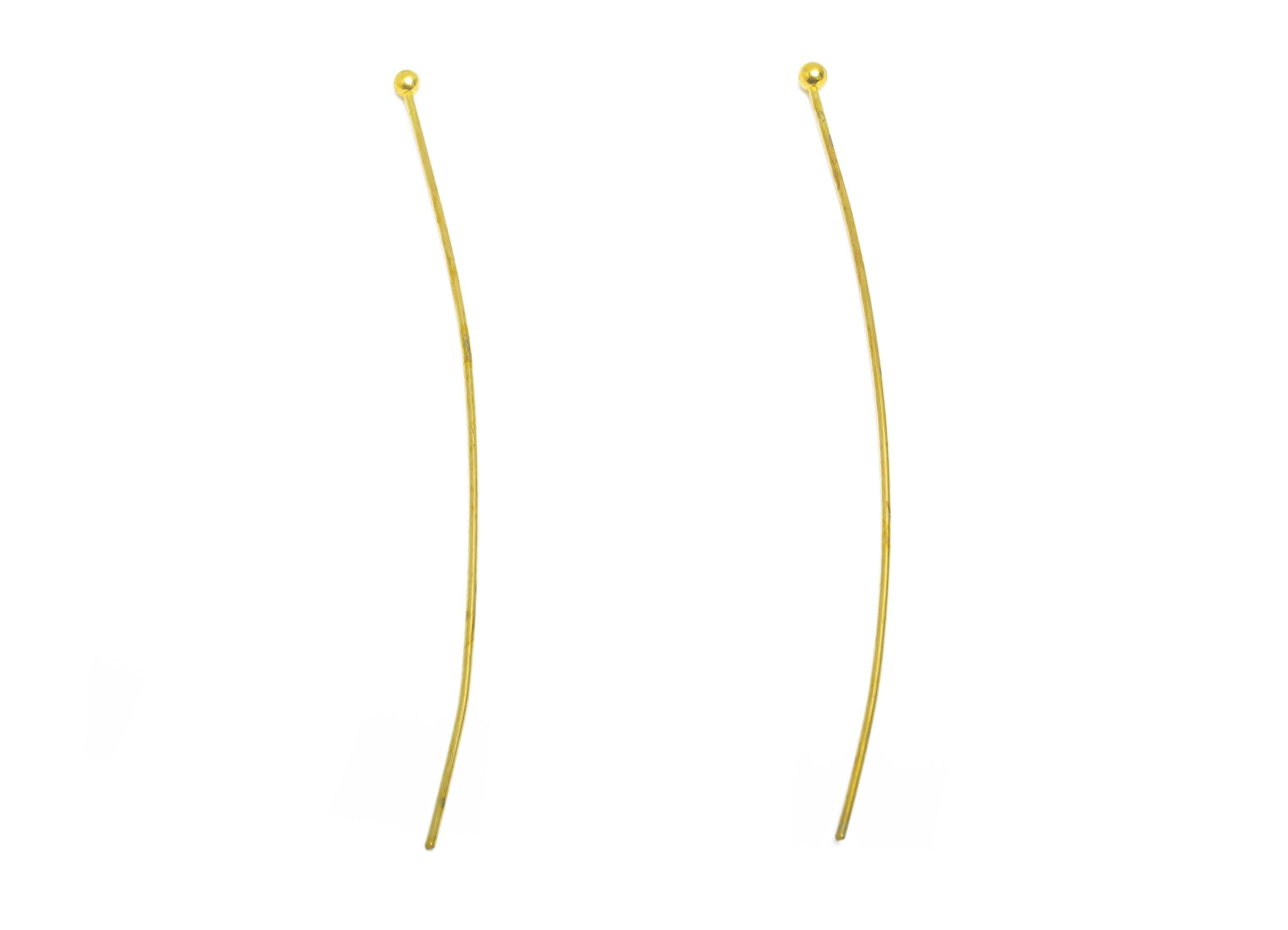 0.7*60*2mm Ball Headpin - Raw Brass Bead Stopper Pin - Metal Headpin - DIY Jewelry Making - Bead Supplies for Handmade Creation - PP11011 - DOMEDBAZAAR