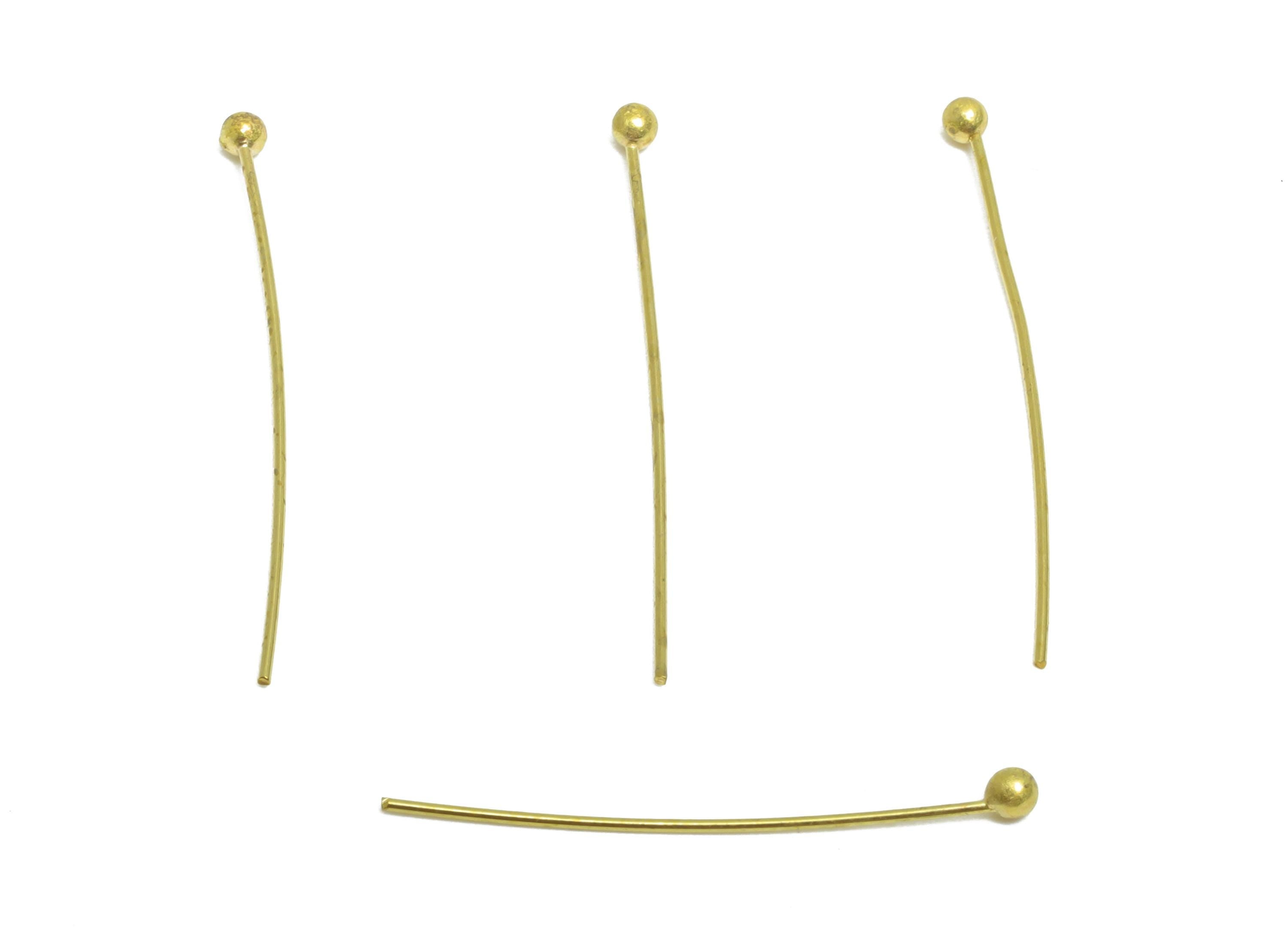 0.5*24*2mm Ball Headpin - Raw Brass Bead Stopper Pin - Metal Headpin - Wire Pin For Jewelry - Bead Supplies for Handmade Creation - PP11014 - DOMEDBAZAAR