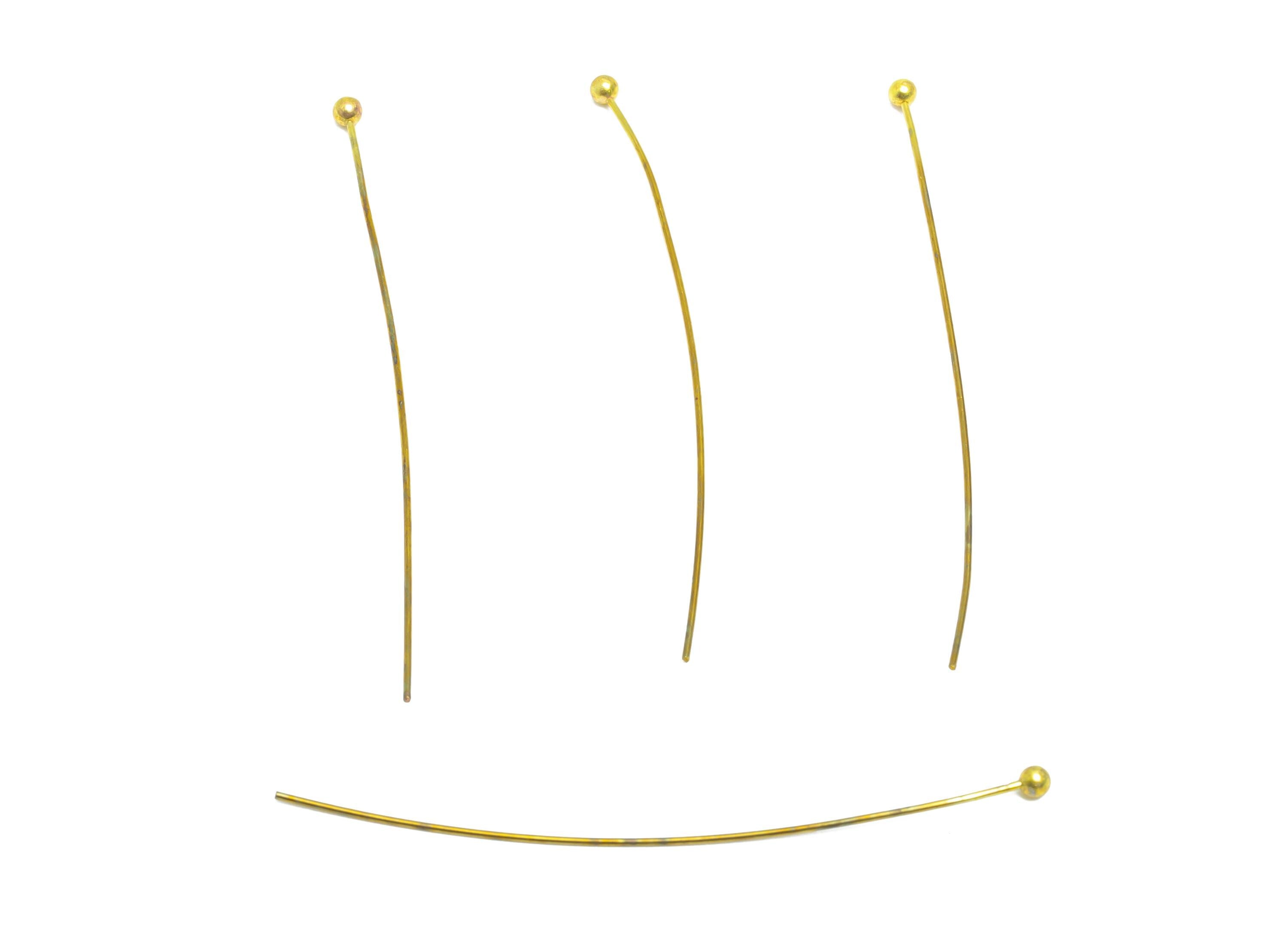 0.5*45*2mm Ball Headpin - Raw Brass Bead Stopper Pin - Metal Headpin - Wire Pin For Jewelry - Bead Supplies for Handmade Creation - PP11017 - DOMEDBAZAAR