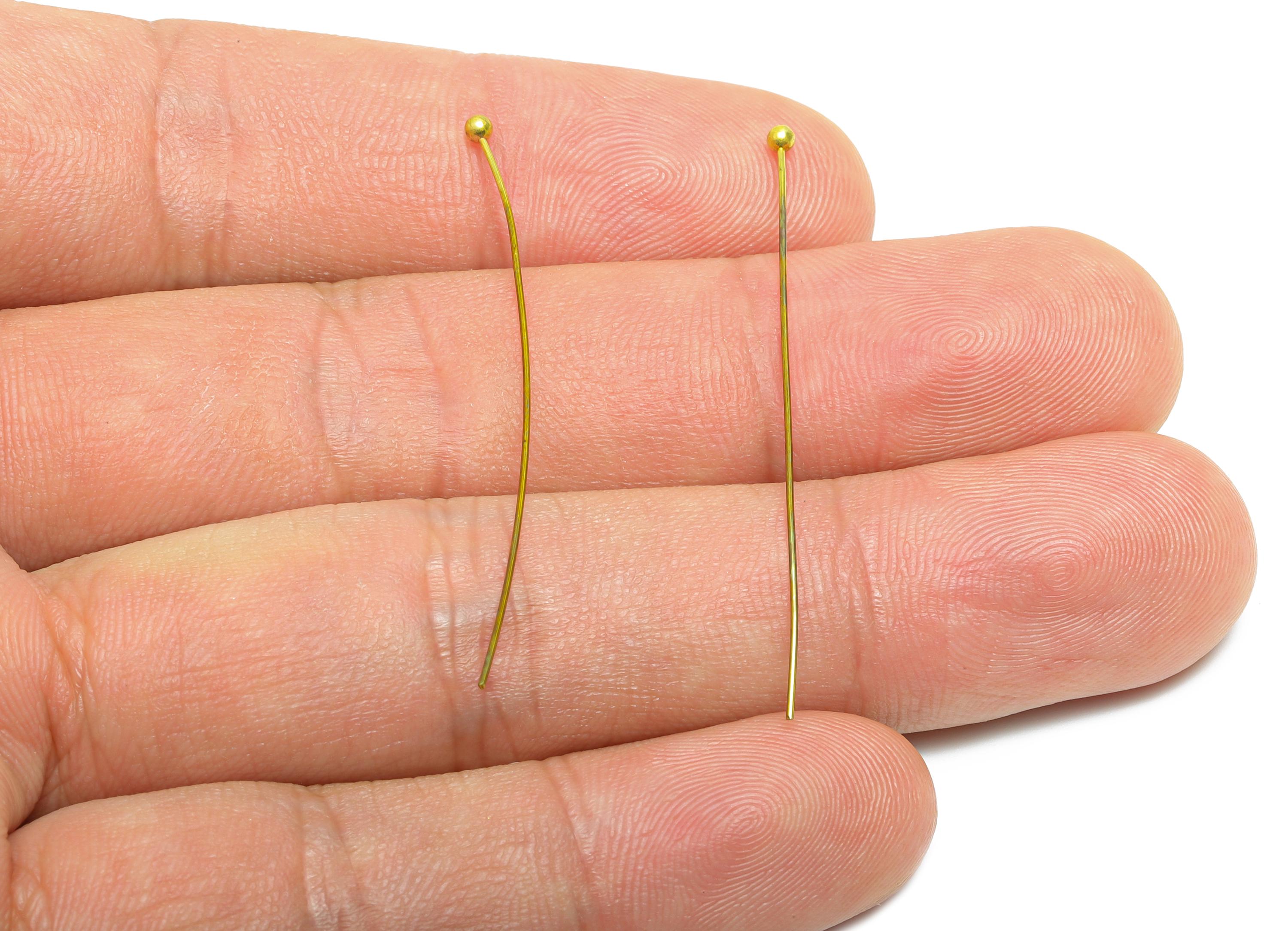 0.5*45*2mm Ball Headpin - Raw Brass Bead Stopper Pin - Metal Headpin - Wire Pin For Jewelry - Bead Supplies for Handmade Creation - PP11017 - DOMEDBAZAAR