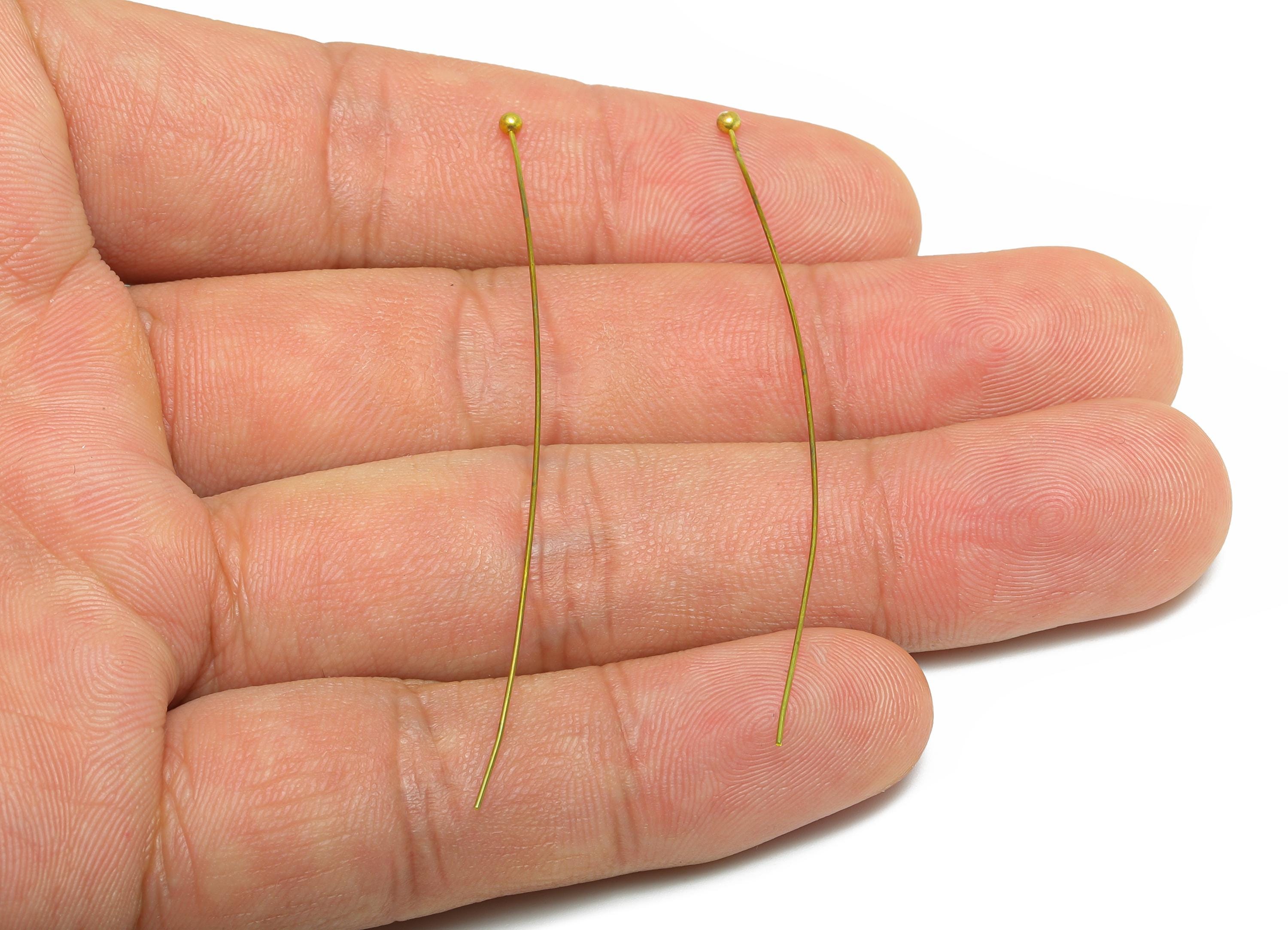 0.5*60*2mm Ball Headpin - Raw Brass Bead Stopper Pin - Metal Headpin - Wire Pin For Jewelry - Bead Supplies for Handmade Creation - PP11018 - DOMEDBAZAAR