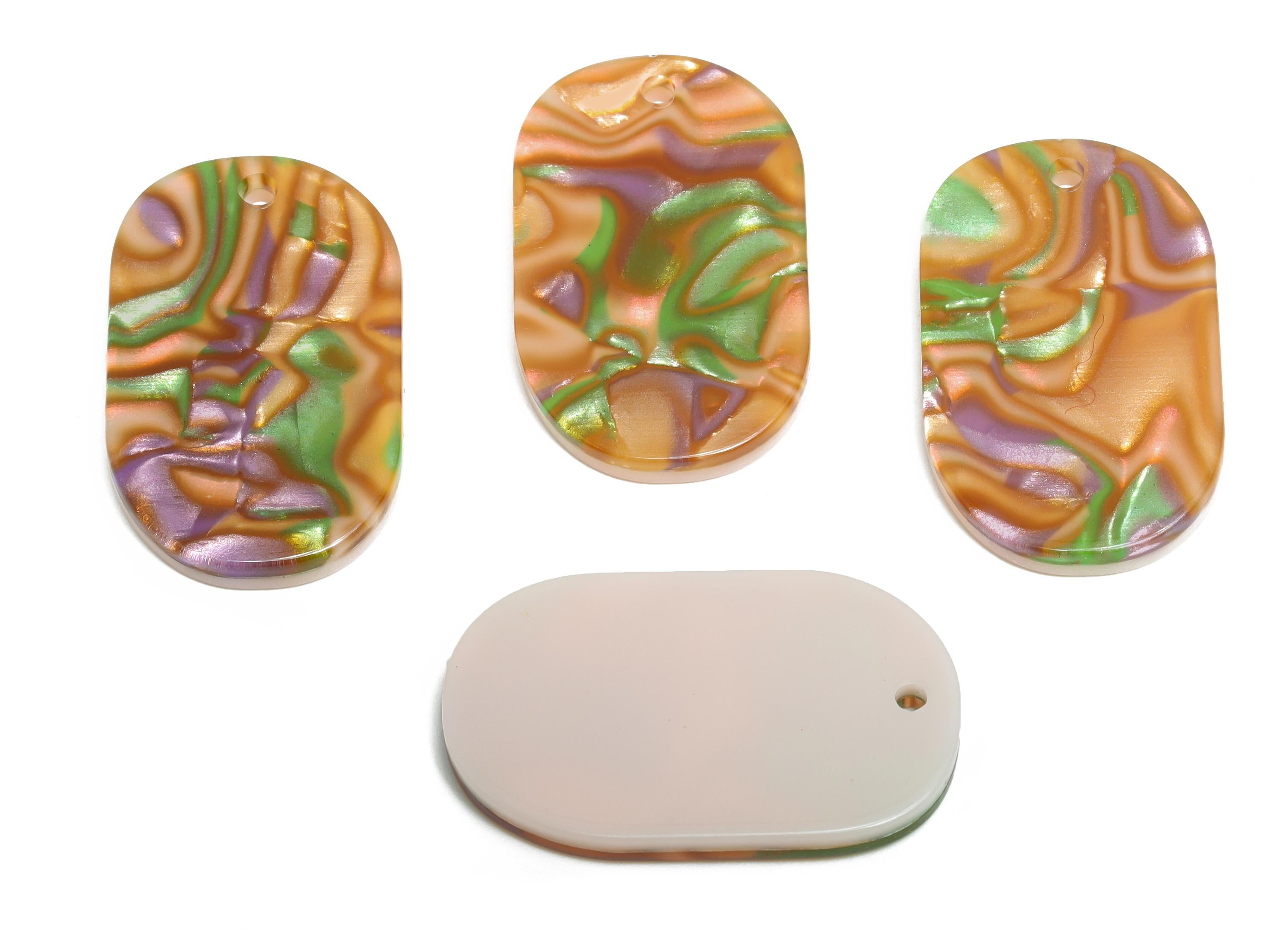 PVC Oval Charms - Oval Earring and Pendant - Earring Findings - Oval Jewelry Component - Color Code: A289 - 27.67x16.6x2.8mm - AC2641-A289 - DOMEDBAZAAR