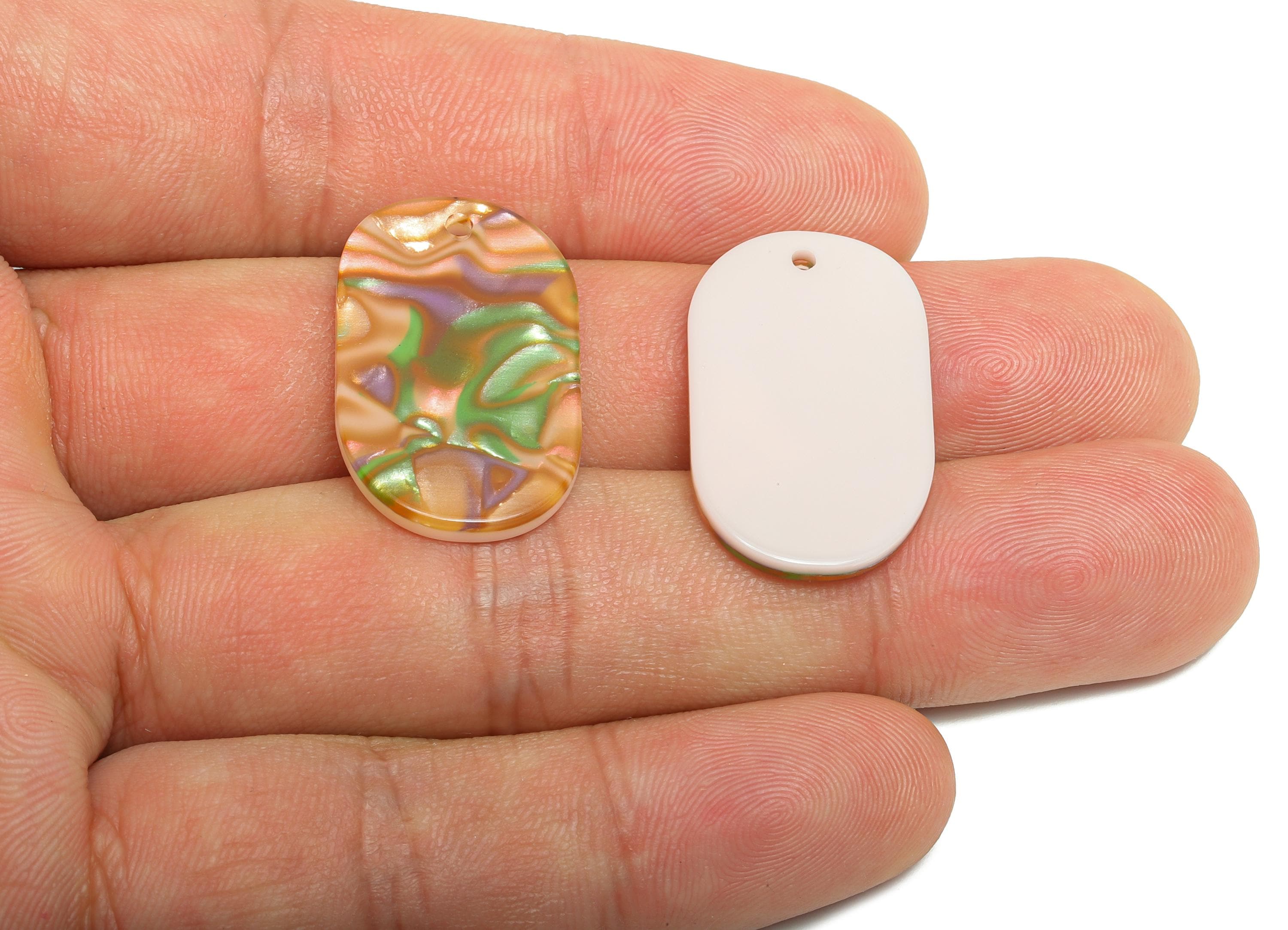 PVC Oval Charms - Oval Earring and Pendant - Earring Findings - Oval Jewelry Component - Color Code: A289 - 27.67x16.6x2.8mm - AC2641-A289 - DOMEDBAZAAR