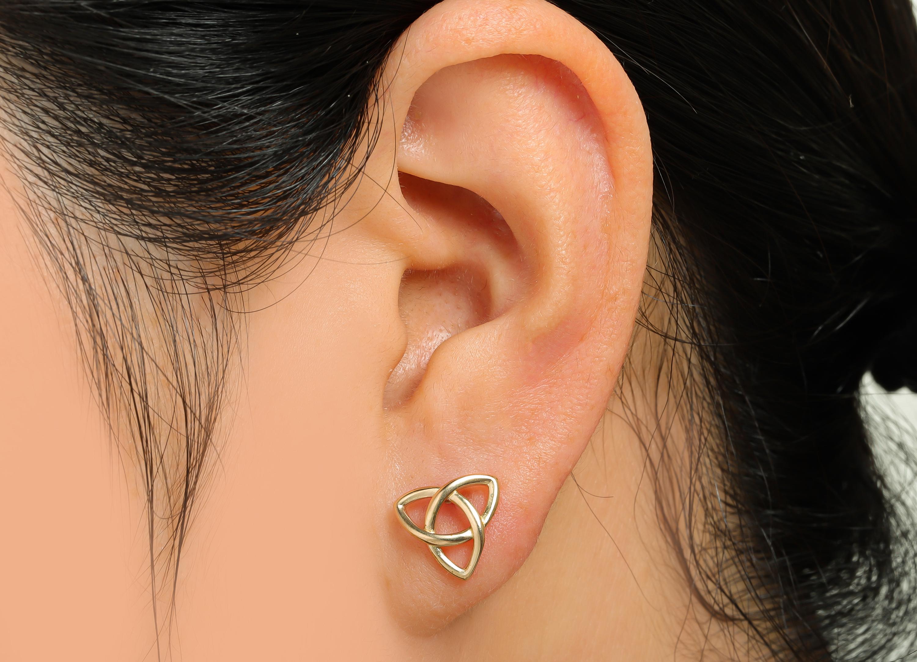 Brass Geometry Earring - Raw Brass Eternal Knot Jewelry - Symbolic Solidarity Earring - Celtic Heritage Jewelry - 10x10x1mm - PP11060 - DOMEDBAZAAR