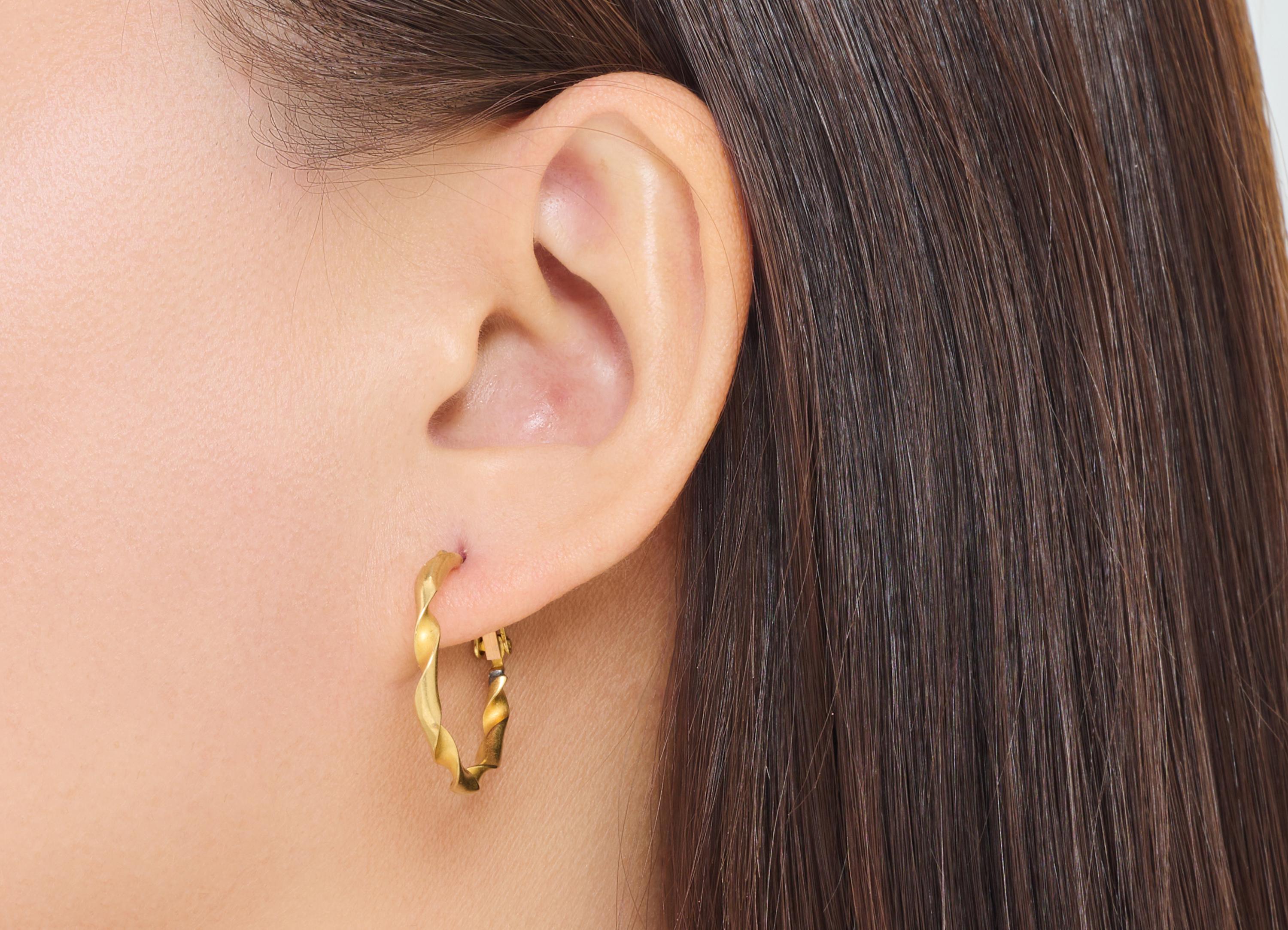 Brass Twisted Earring Clasp - Raw Brass Twisted Hoop Earring - Modern Textured Hoop Jewelry - Everyday Wear Earring - 3x29x25.62mm - PP11084 - DOMEDBAZAAR