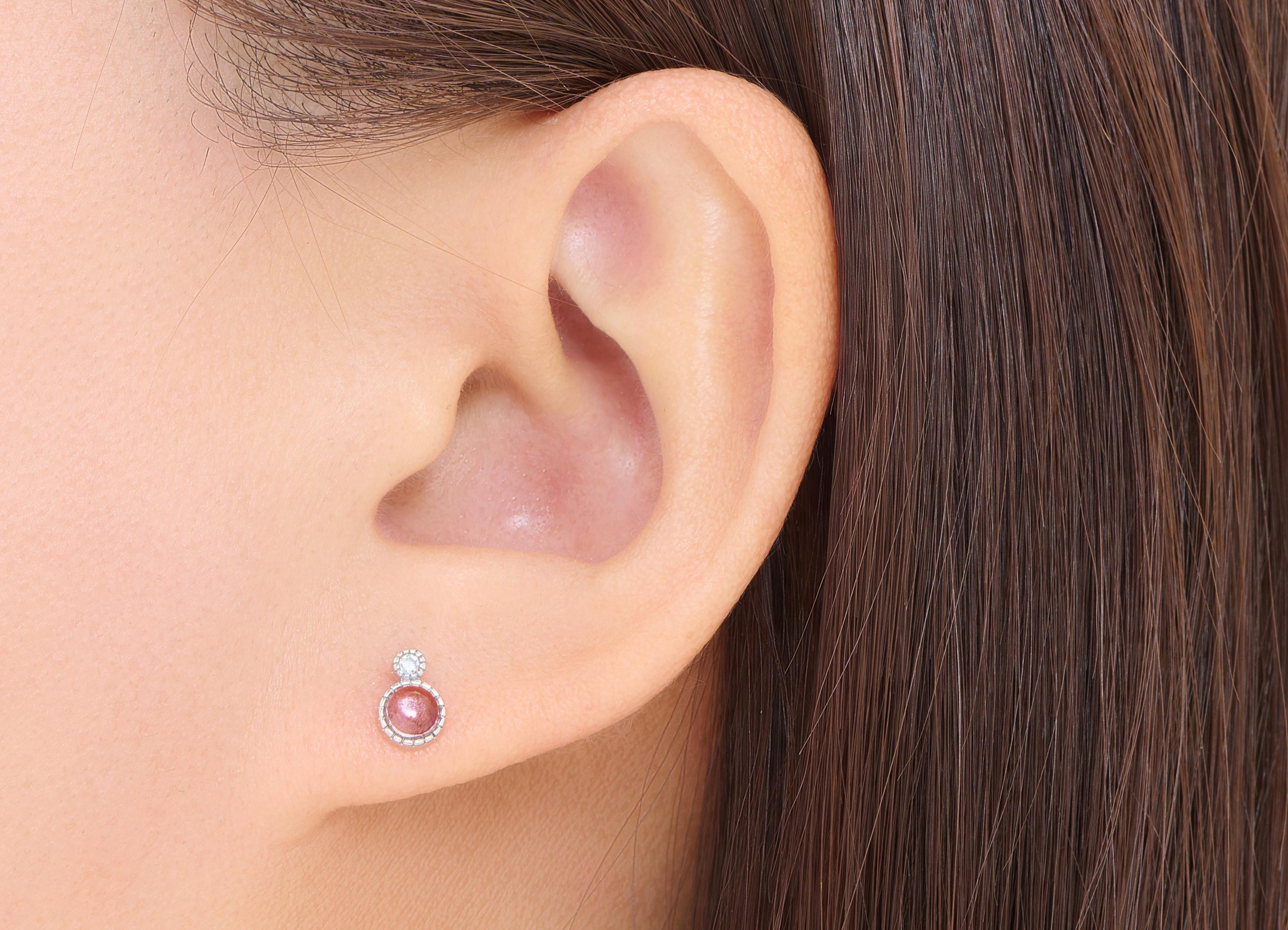 Super Seven Stone Earring Stud - Brass Modern Stone Earring Post - Minimalist Dainty Jewelry Making - White K Plated - 7.7x5x2mm - NS2679 - DOMEDBAZAAR