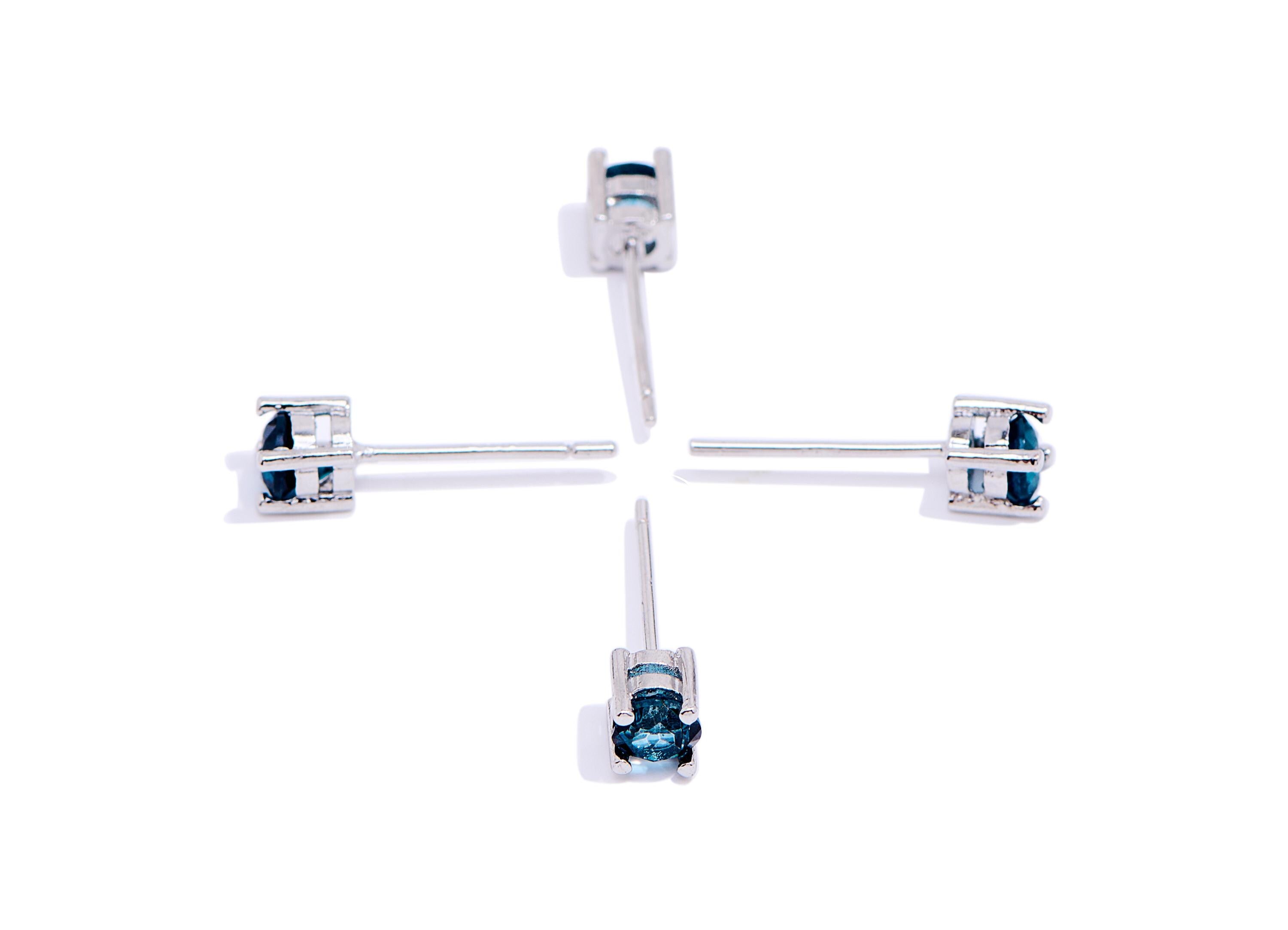 Topaz Stone Brass Round Stud - Mini Round Prong-Set Earring Post - Classic Jewelry Making - Silver Stud - White K Plated - 4x4x4mm - NS2662 - DOMEDBAZAAR