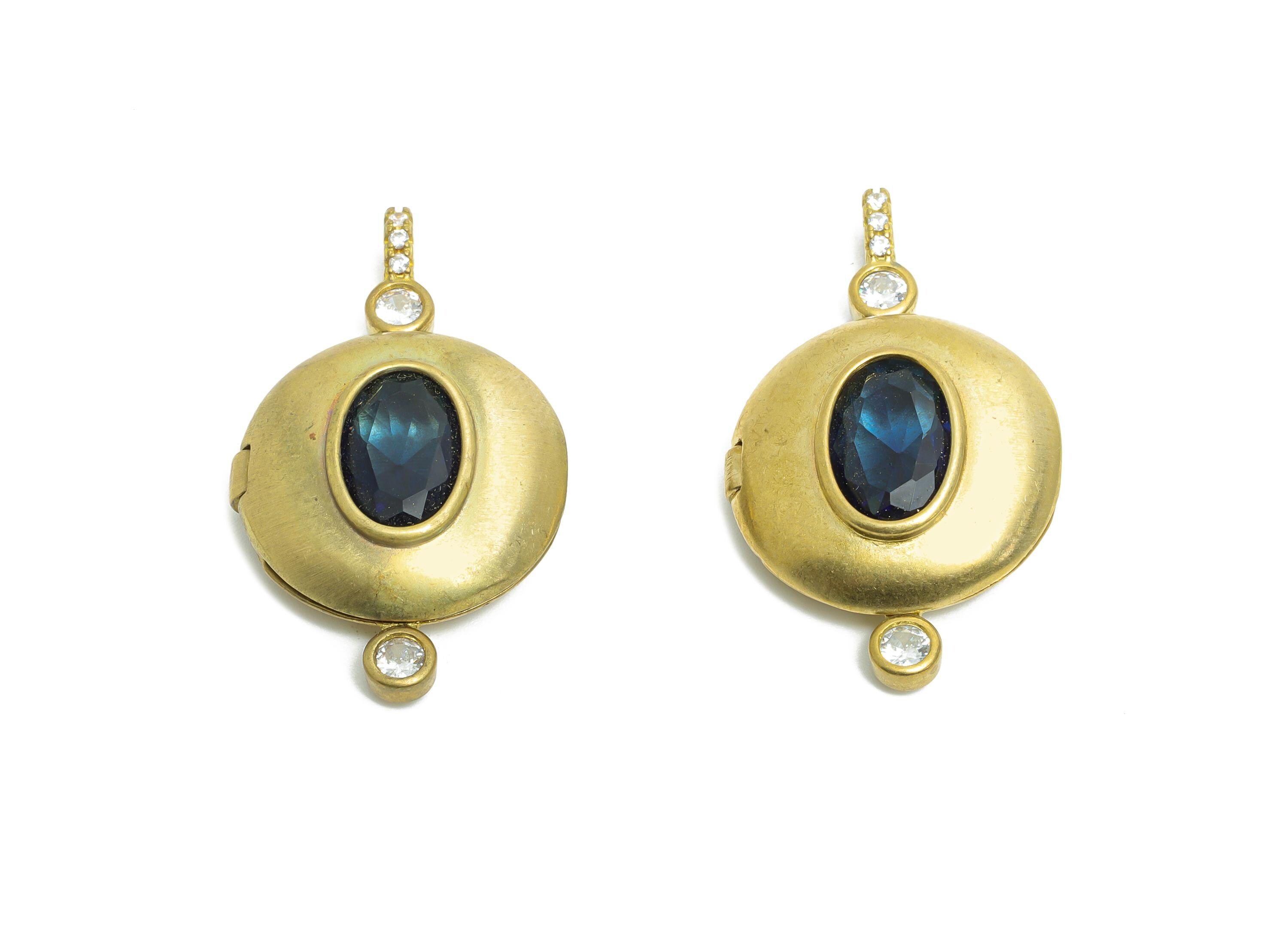 Memory Locket Necklace Pendant - Raw Brass CZ Crystal Locket Pendant - Brass Customizable Photo Vintage Locket Charm - 34x20.7x7mm - PP11087 - DOMEDBAZAAR