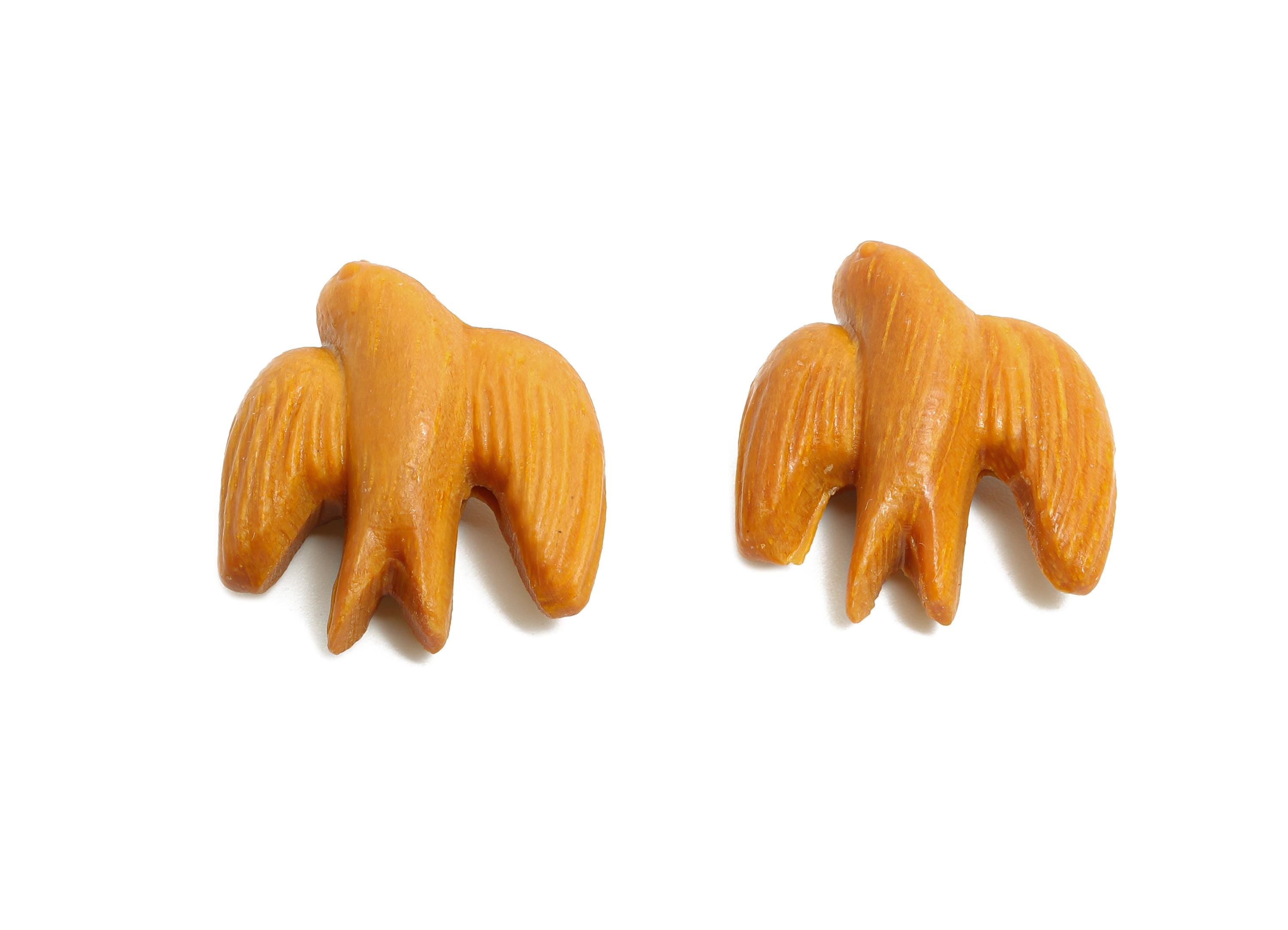 Sandal Wood Pigeon Beads - Handcrafted Crab Beads - DIY Swallow Natural Wood Supplies For Bracelet - Artisan Wood Bead - 21x20x10mm - BB1330 - DOMEDBAZAAR