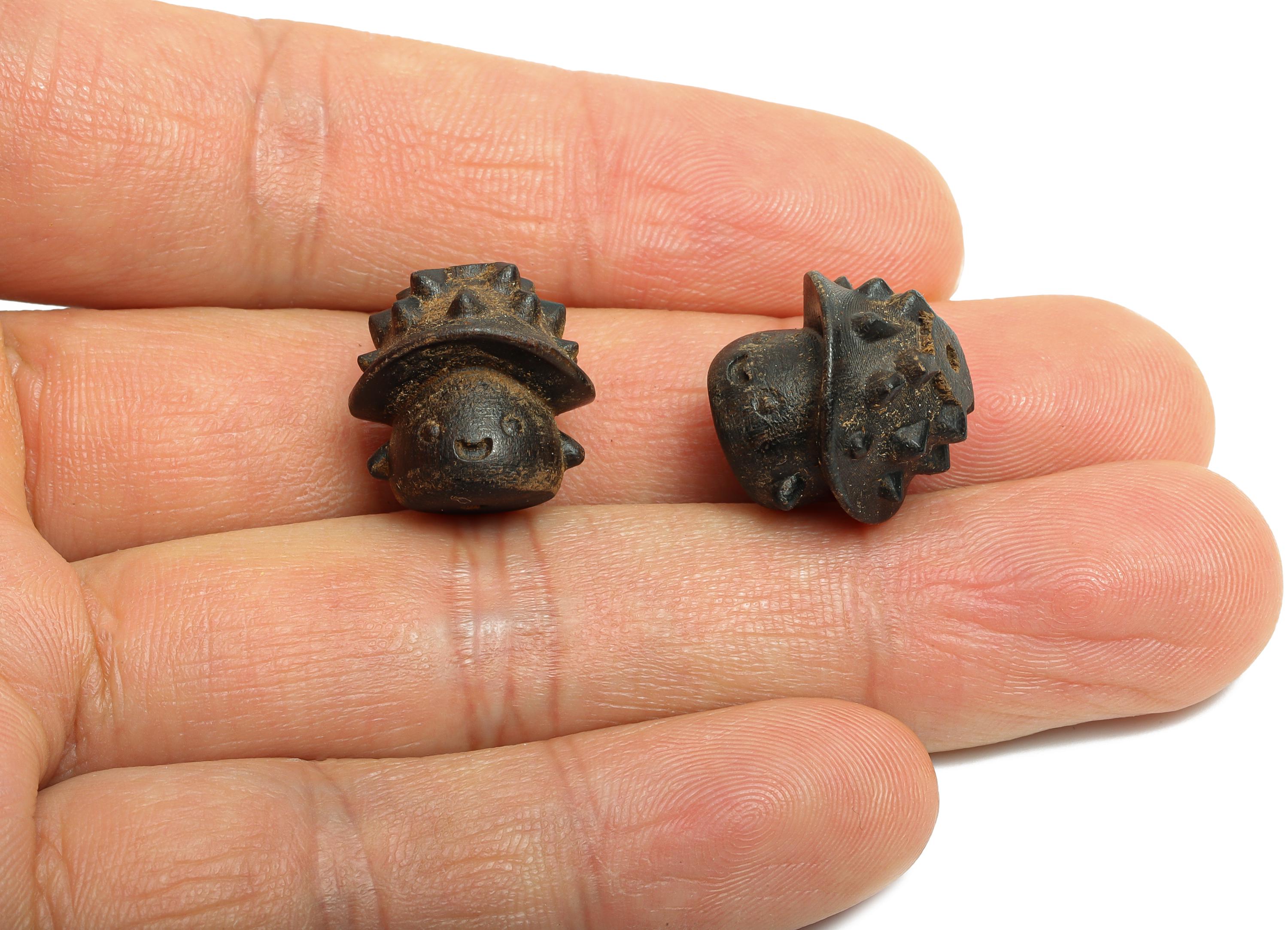 Carved Wooden Acorn Bead - Black Wood Acorn Charm - Handcrafted Acorn Wooden Bead - Handmade Wooden Beads for Bracelet - 15x15x16mm - BB1321 - DOMEDBAZAAR
