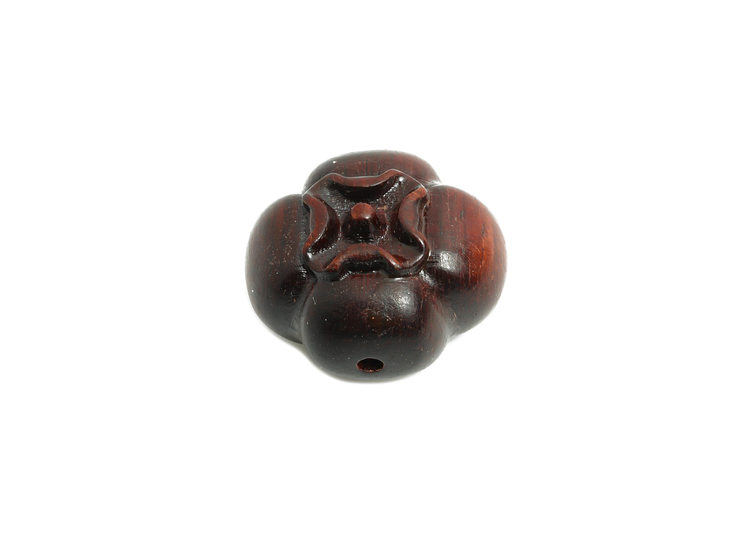 Rose Wood Persimmon Bead - Handcrafted Fruit Bead - DIY Jewelry Natural Wood Supplies For Bracelet - Artisan Wood - 19x19x13mm - BB1332 - DOMEDBAZAAR