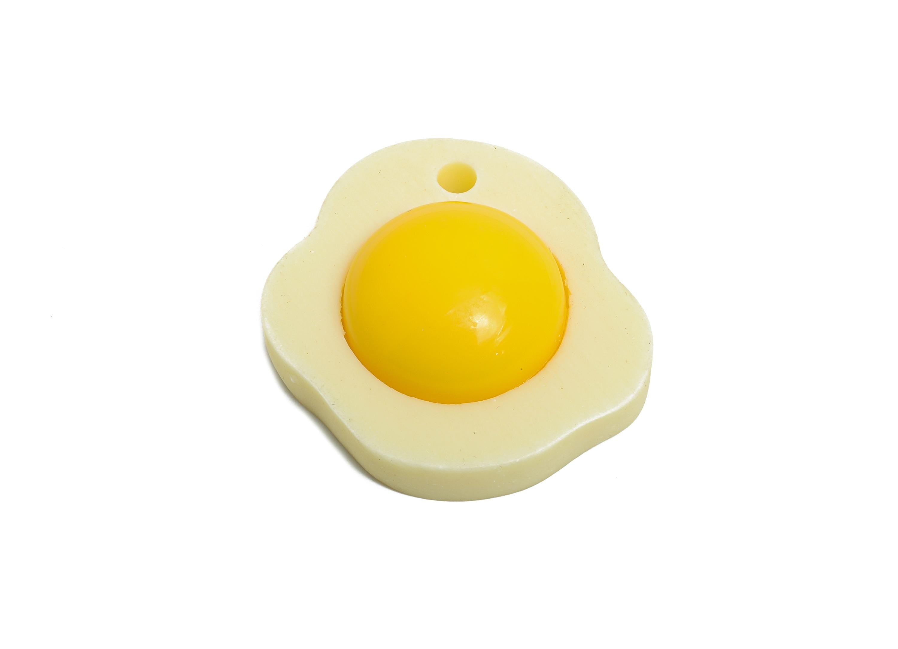 Acrylic Egg Earring Charm - DIY Cute Egg For Handmade - Artisan Playful Fried Egg Ornament - Handmade Pendant Crafting - 31x27x10mm - BB1338 - DOMEDBAZAAR