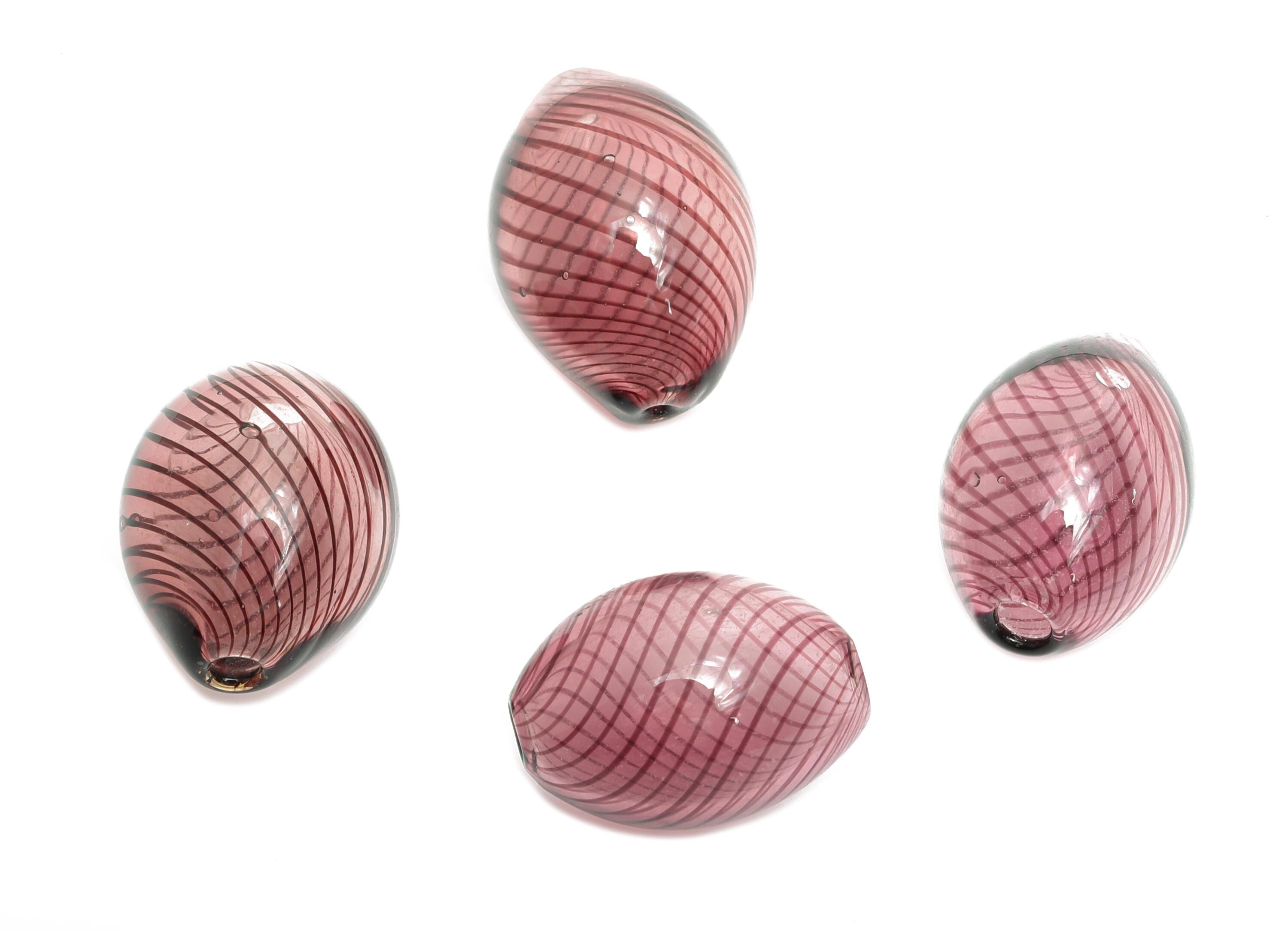 Swirled Glass Teardrop Bead - Enamel Handcrafted Lampwork Glass Charm - Transparent Glass Teardrop for Jewelry - 16x11.76x11mm - GS1344 - DOMEDBAZAAR