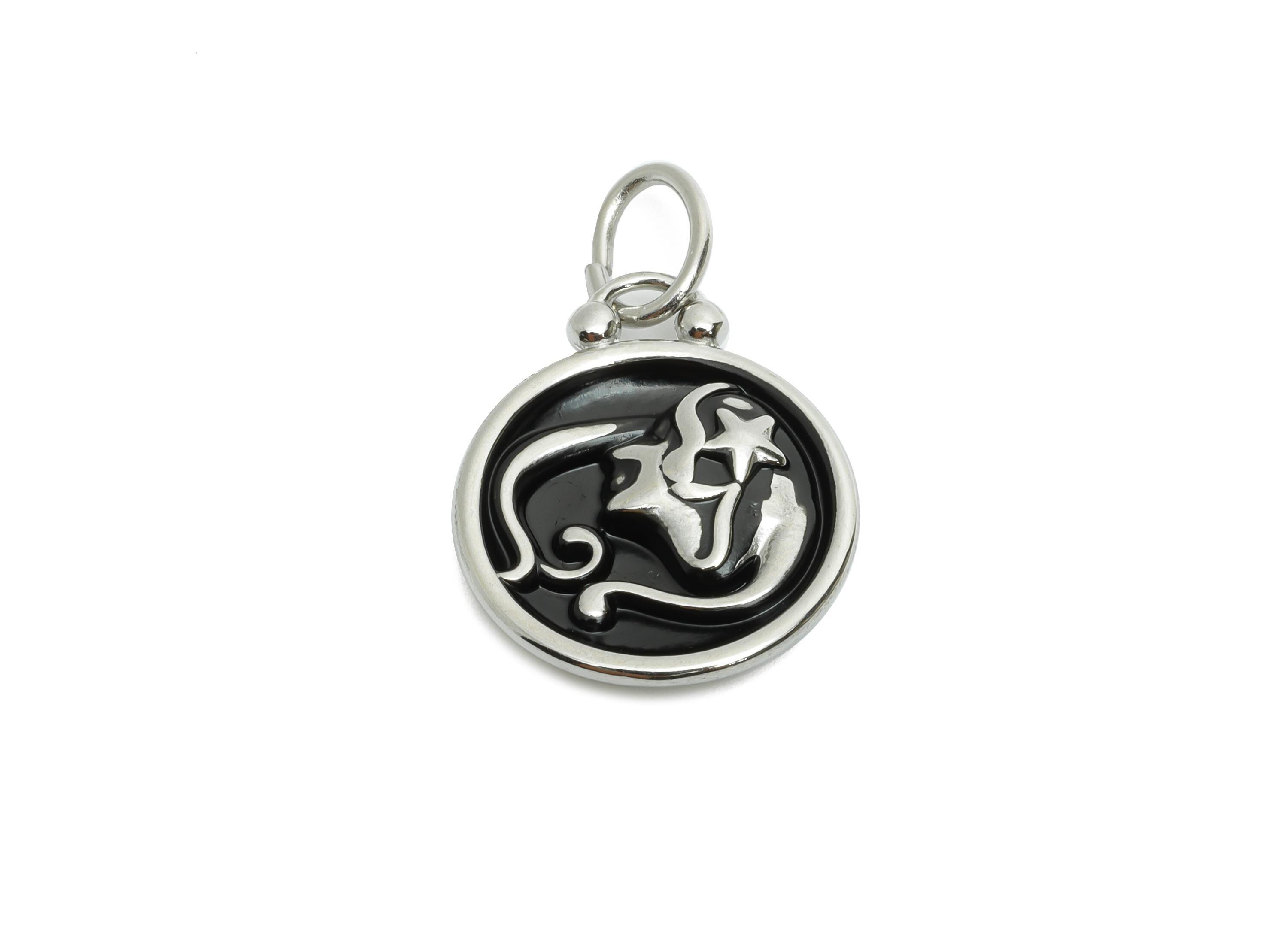 Virgo Zodiac Pendant - Enamel Stainless Steel Horoscope Pendant - Stainless Steel Virgo Charm - Modern Zodiac Pendant - 20x16x2mm - SS1567 - DOMEDBAZAAR